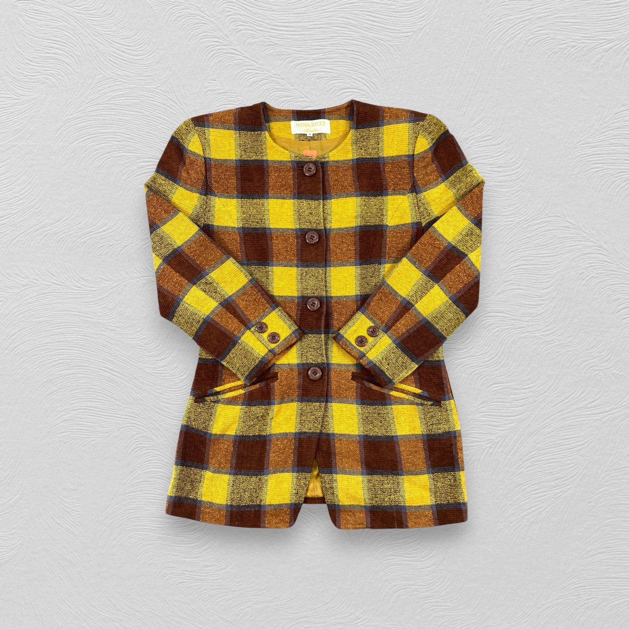Japanese Brand Vintage Nina Ricci Actualties Coat Plaid Jacket -J263 Size US S / EU 44-46 / 1 - 4 Thumbnail