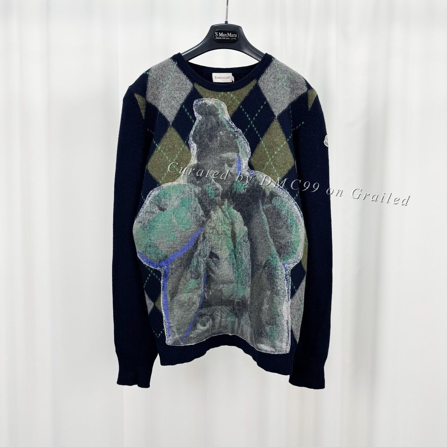 Moncler Moncler Embroidered Logo Quilted Knit Sweater Size US L / EU 52-54 / 3 - 1 Thumbnail