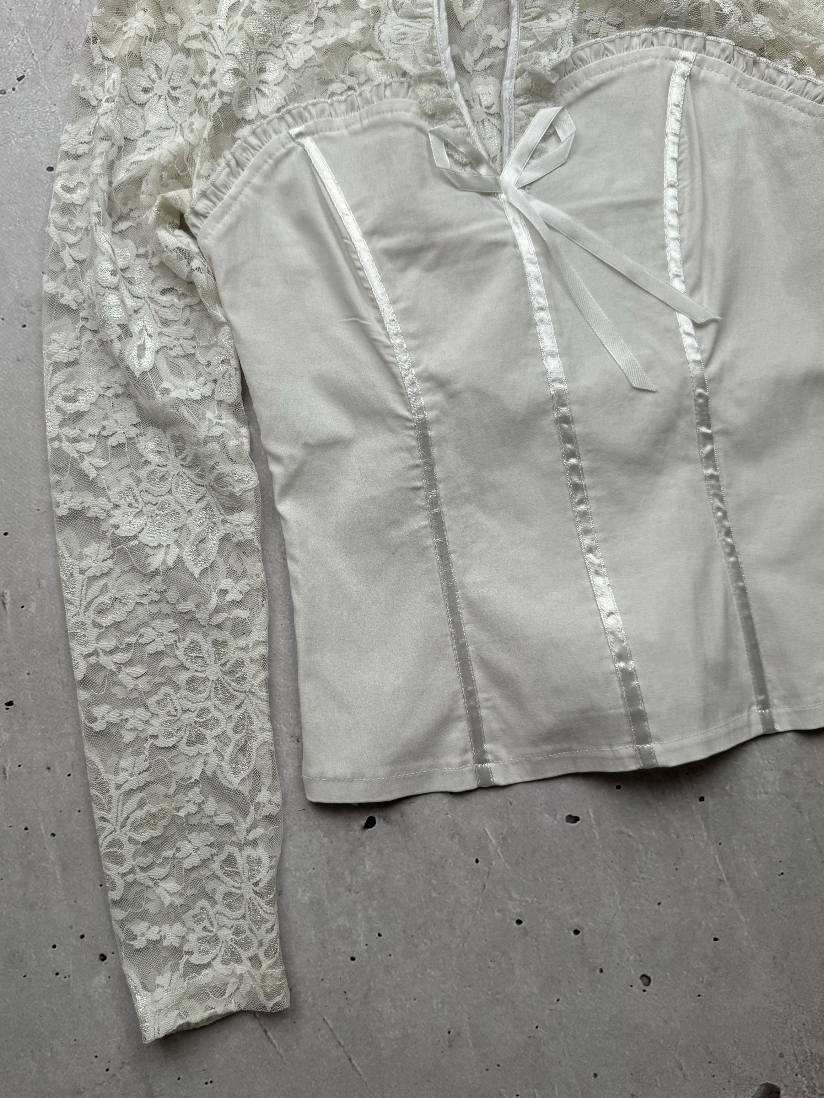 Japanese Brand Vintage Lace Mesh Amazing Blouse Size XS / US 0-2 / IT 36-38 - 2 Thumbnail
