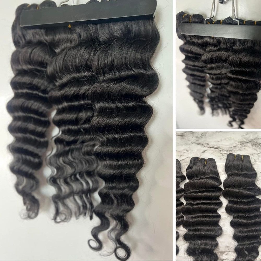 Luxurious Black Wavy Hair Extensions Bundle Three pieces 30