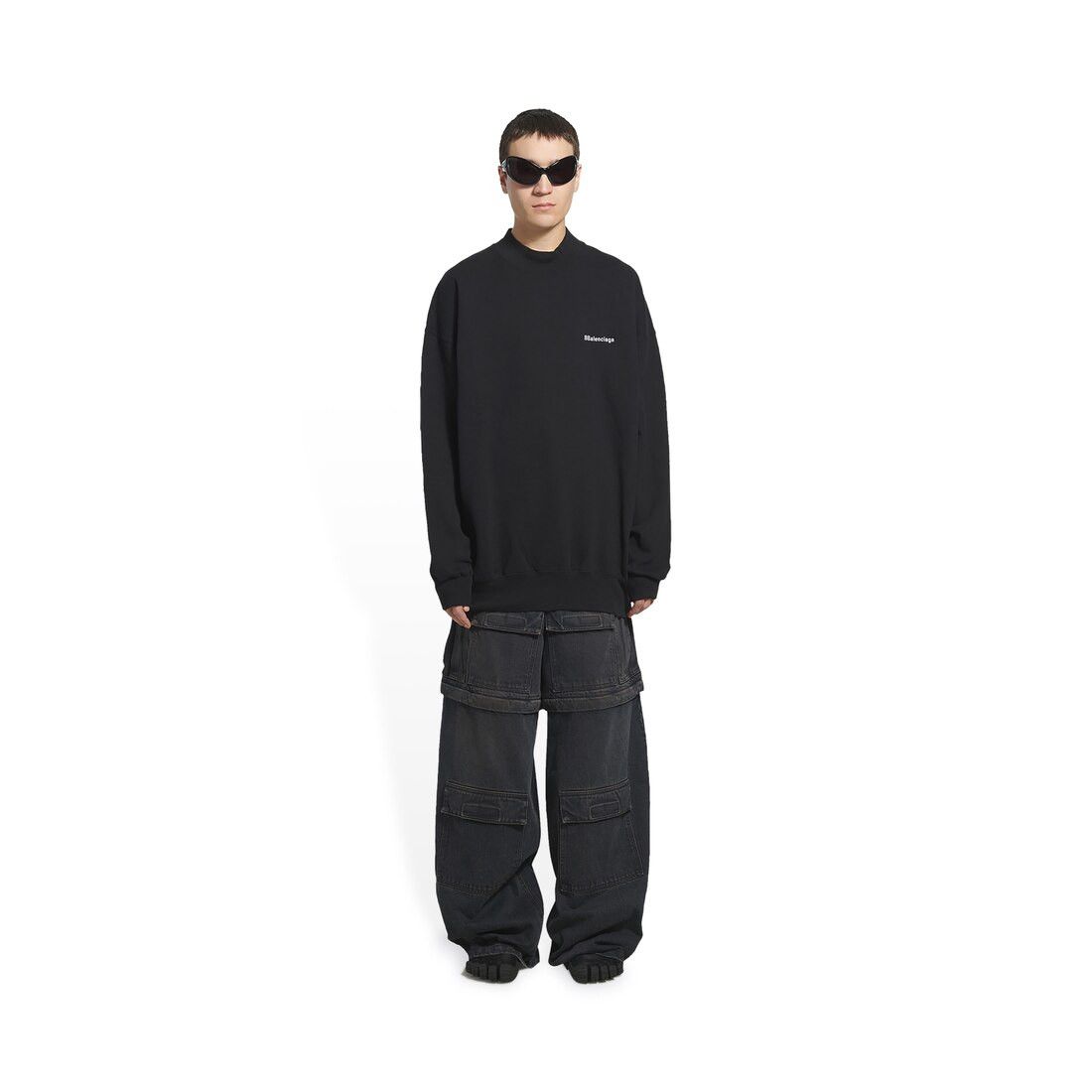 Balenciaga o1srvl11e1124 BB Corp Sweatshirt in Black Size US M / EU 48-50 / 2 - 3 Thumbnail