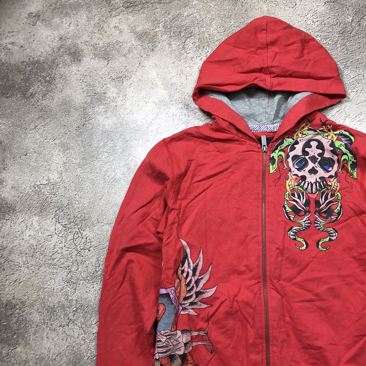 Vintage Vintage Y2K Ed Hardy Style Graphic Hoodie Streetwear Red L Size US L / EU 52-54 / 3 - 2 Thumbnail