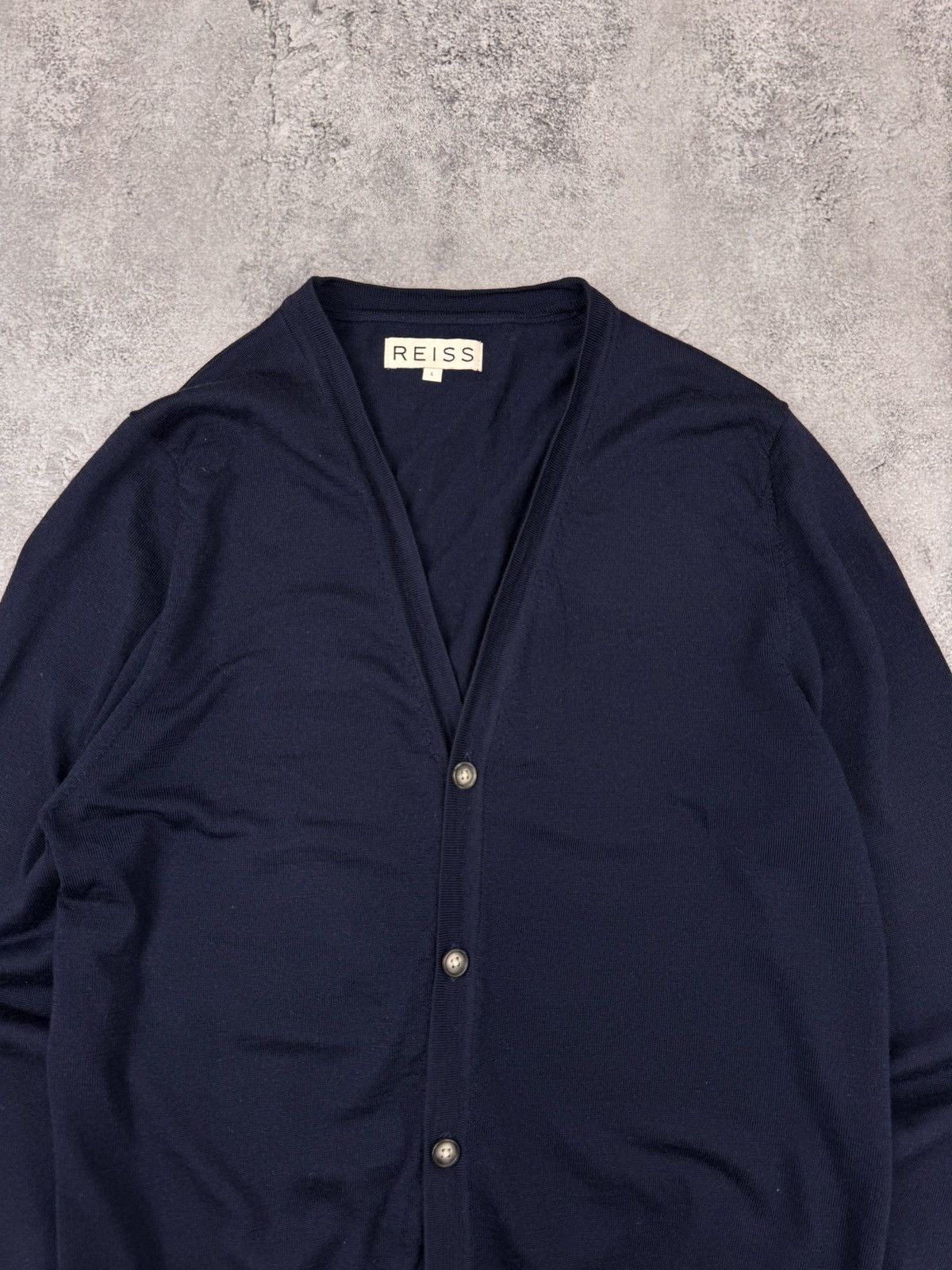 Reiss Reiss Men Cotton Cardigan Navy Size L Size US L / EU 52-54 / 3 - 2 Thumbnail