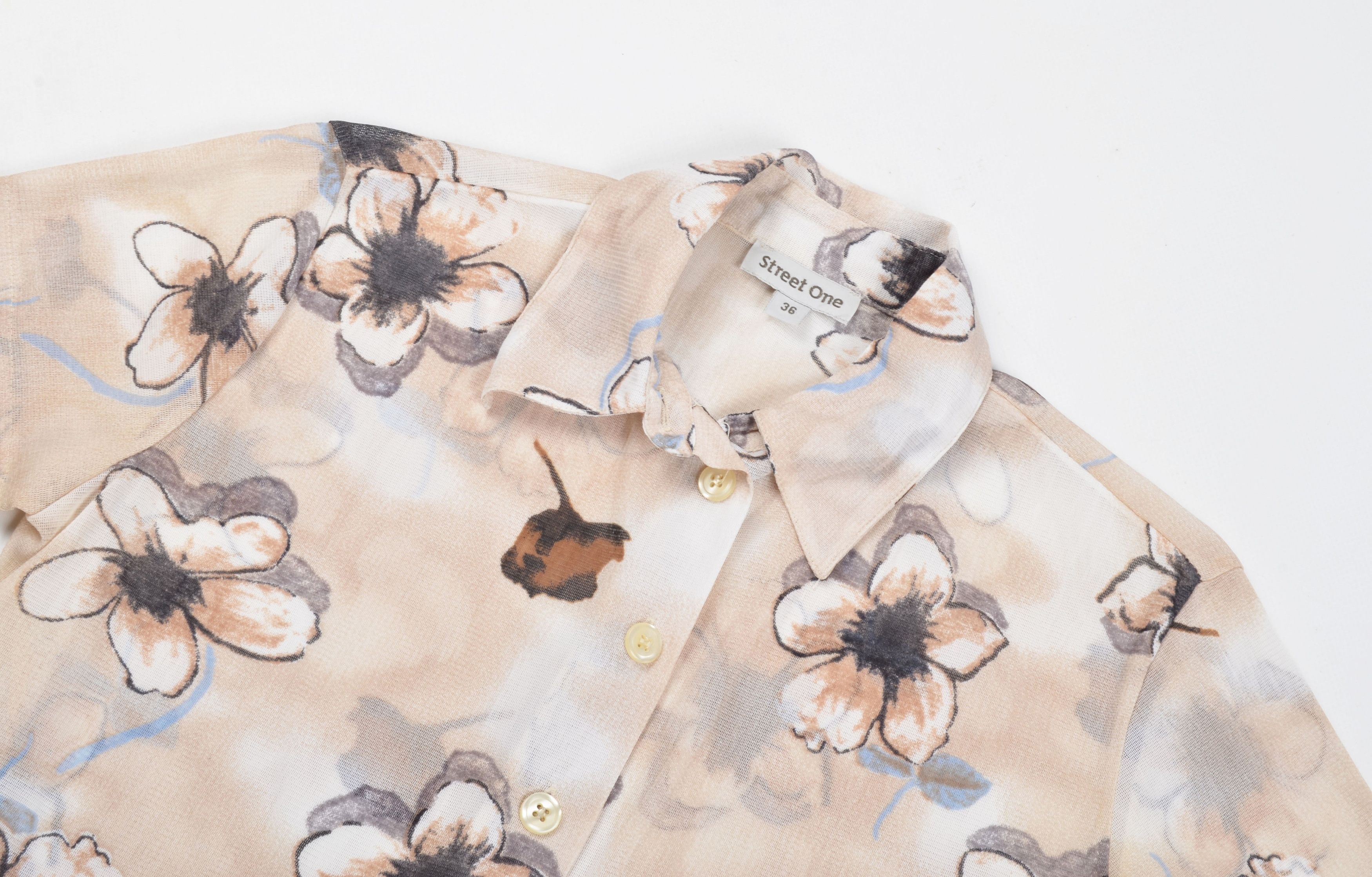Vintage Vintage Street One Y2K Fairy Floral Mesh Short Sleeve Shirt Size S / US 4 / IT 40 - 4 Thumbnail