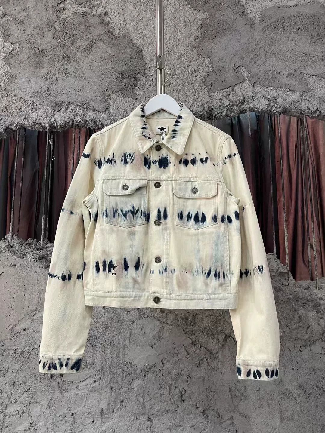Dior Dior Blue White Tie-Dye Denim Jacket Size S / US 4 / IT 40 - 1 Thumbnail