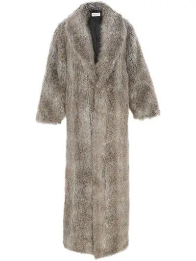 Saint Laurent Paris o1bcso1str0325 Oversize Coat In Animal FreeFur in Gris Chine Size S / US 4 / IT 40 - 1 Thumbnail