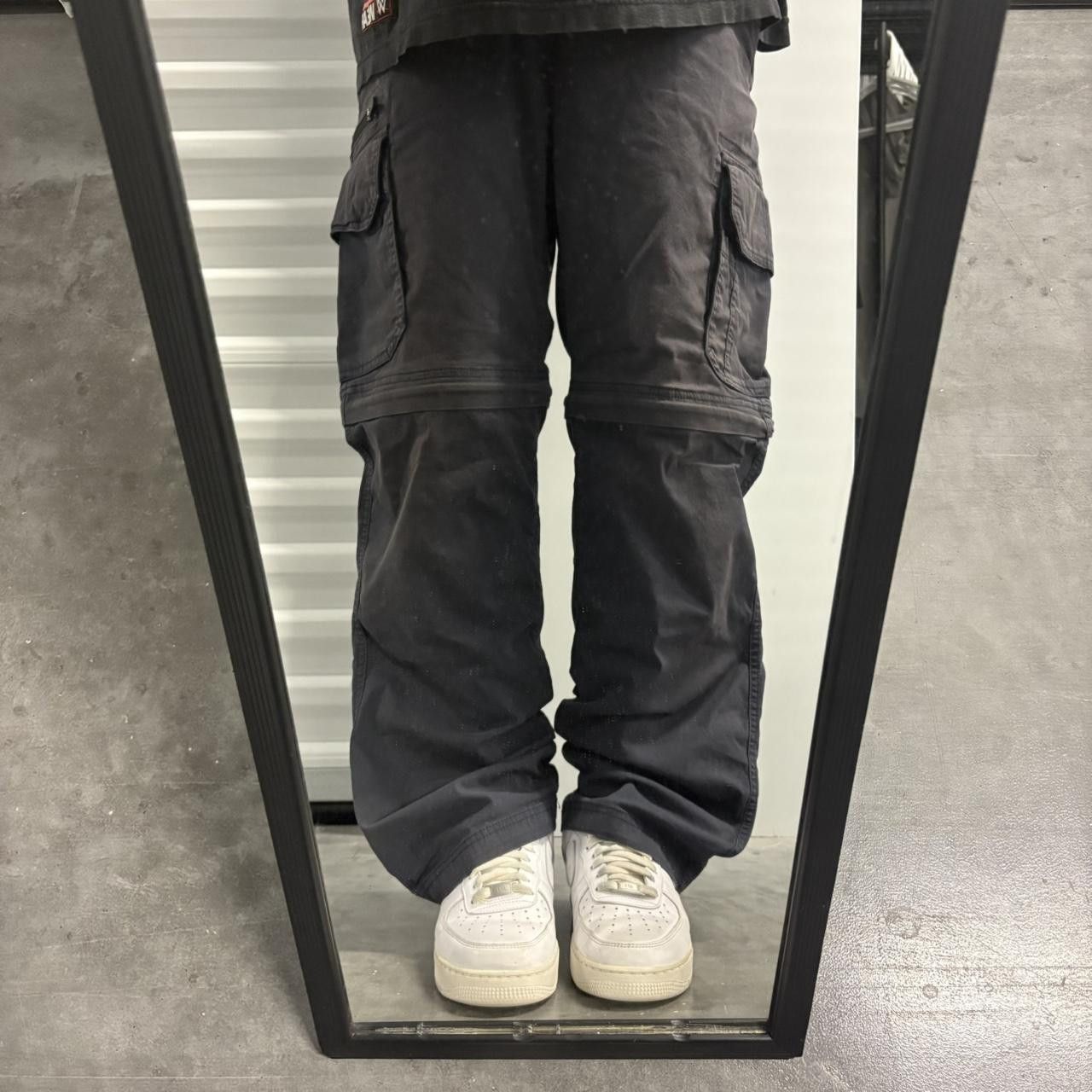 Vintage Crazy Vintage Y2K/2000s Baggy Faded Black Grey Cargo Pants with Zippers to turn into Cargo Shorts! Size US 32 / EU 48 - 1 Thumbnail