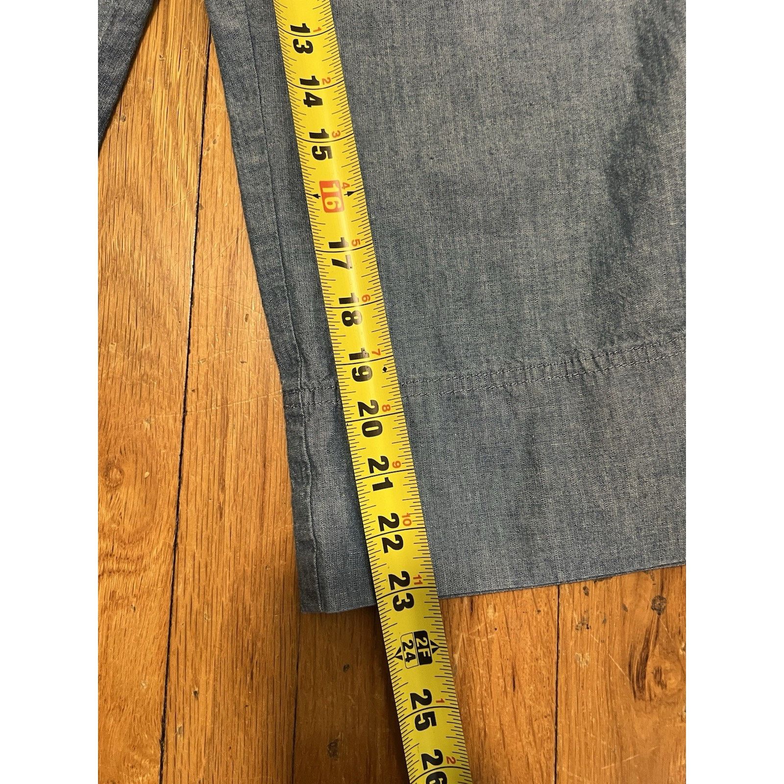 J.Crew J.Crew Ruffle Chambr Jumpsuit 2 Denim Cotton No Belt A003110 Size 26" / US 2 / IT 38 - 8 Thumbnail
