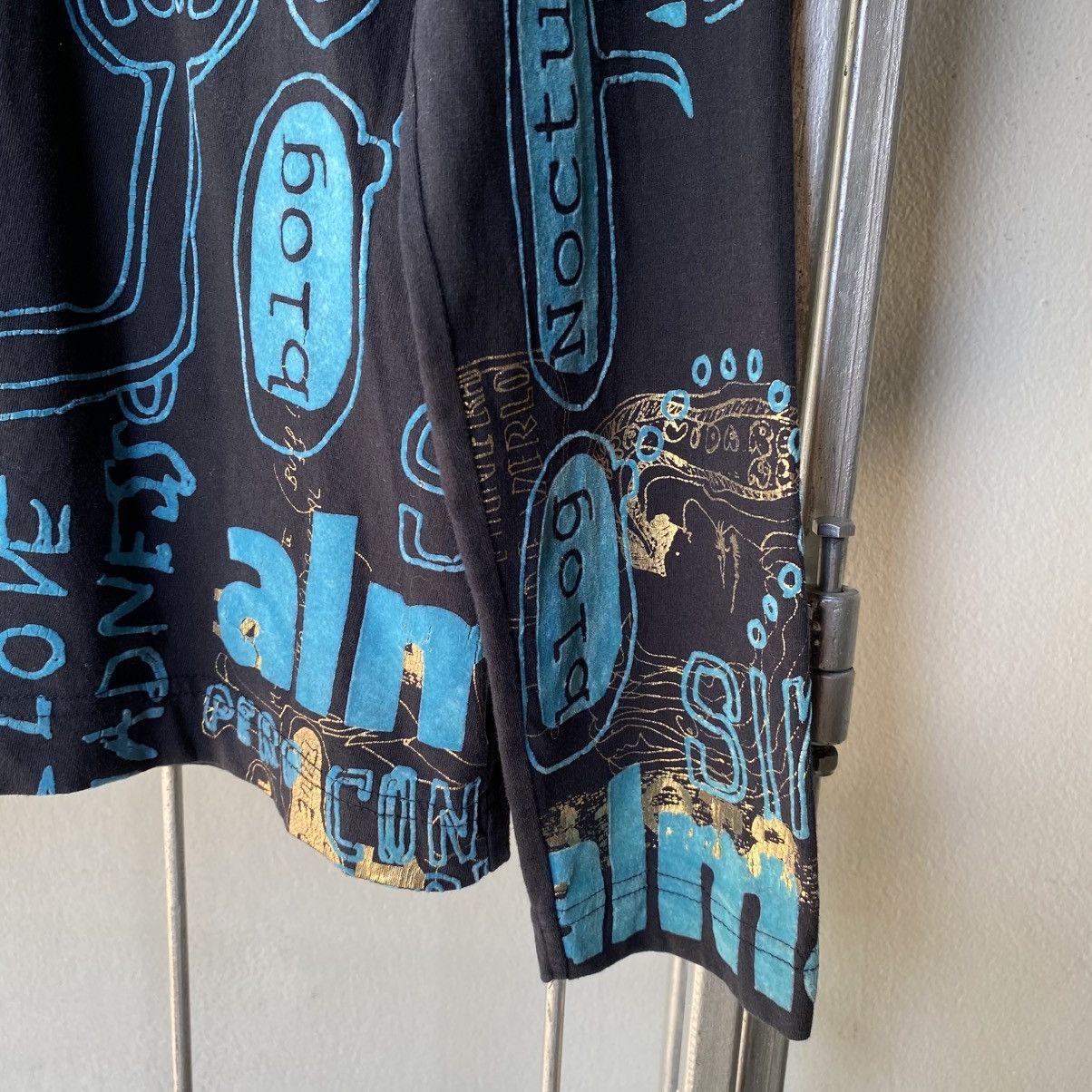 Desigual Derigual Black Long-Sleeve Tee with Blue Graphic Print Size US L / EU 52-54 / 3 - 14 Thumbnail