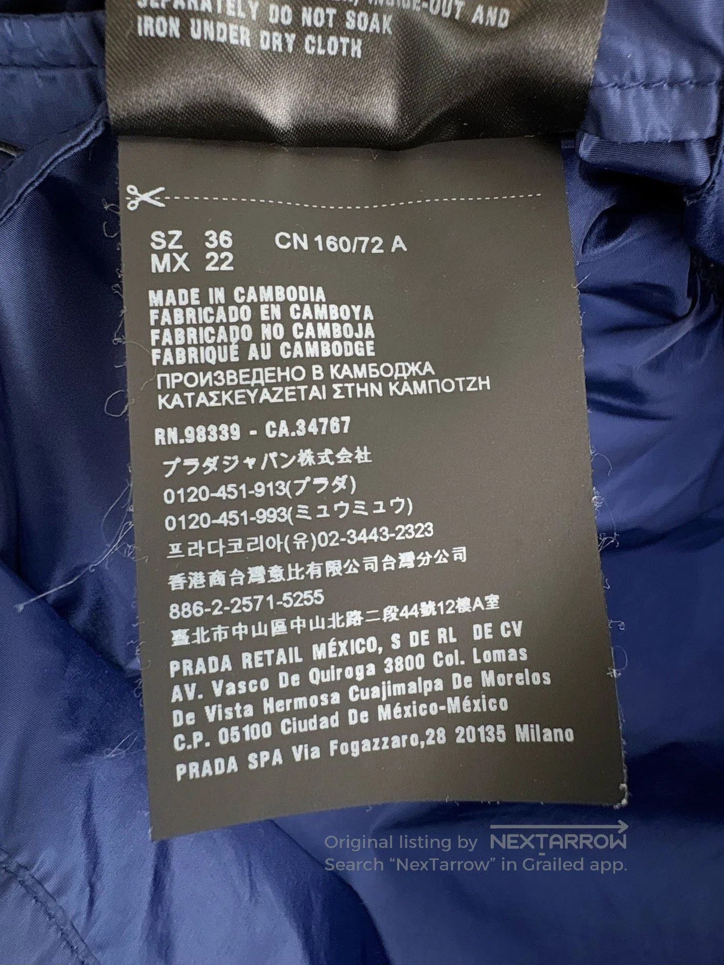 Prada Prada Triangle Logo Blue Nylon Jacket. Size XS / US 0-2 / IT 36-38 - 5 Thumbnail