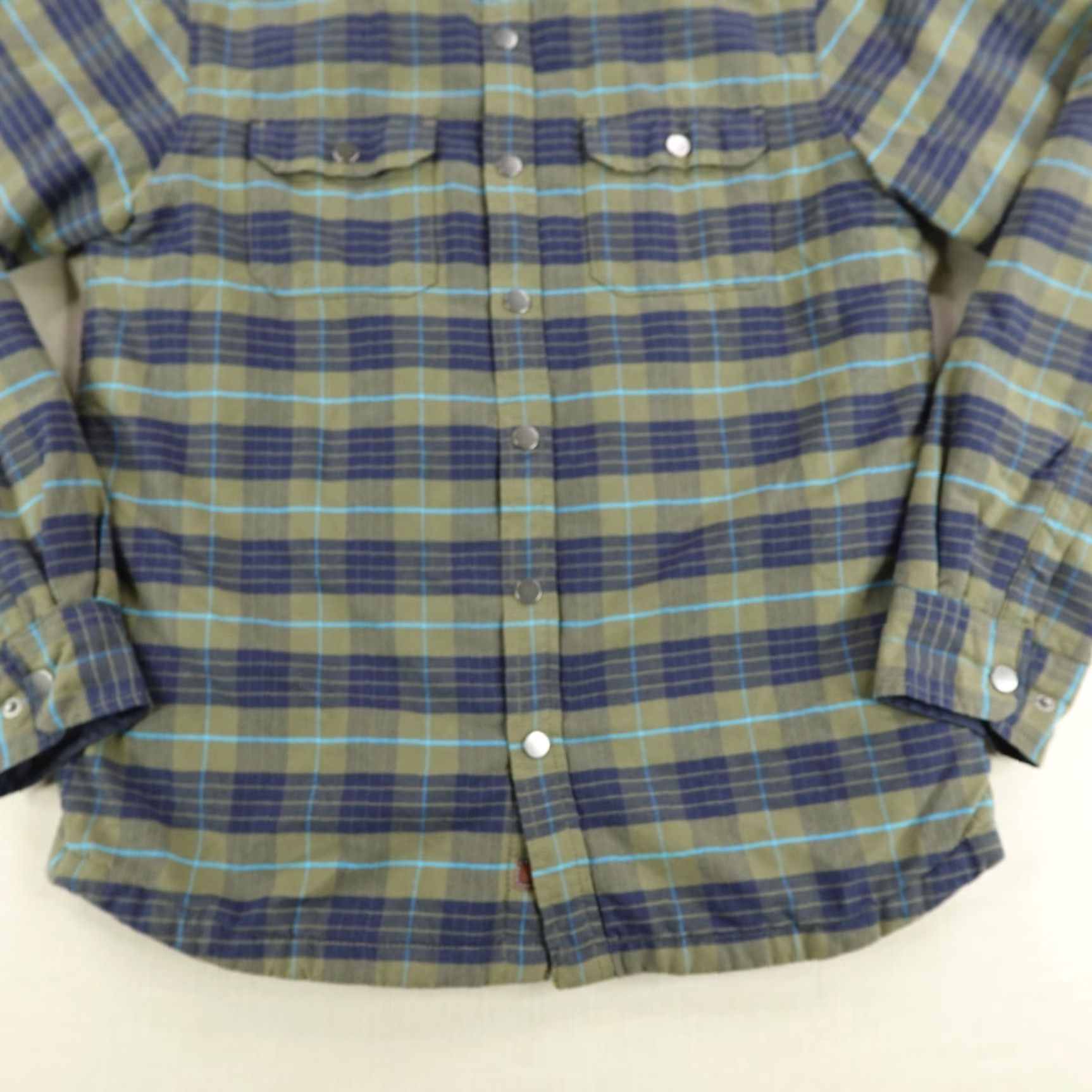 The North Face North Shirt Mens Medium Plaid Green Blue Quilt Lined Flannel Snap Up Shacket Size US M / EU 48-50 / 2 - 4 Thumbnail
