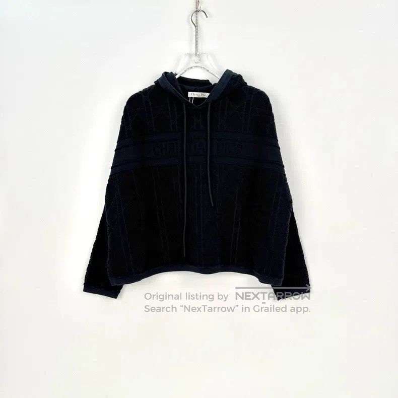 Dior Dior Dark blue plaid classic logo towel material hooded sw Size S / US 4 / IT 40 - 3 Thumbnail