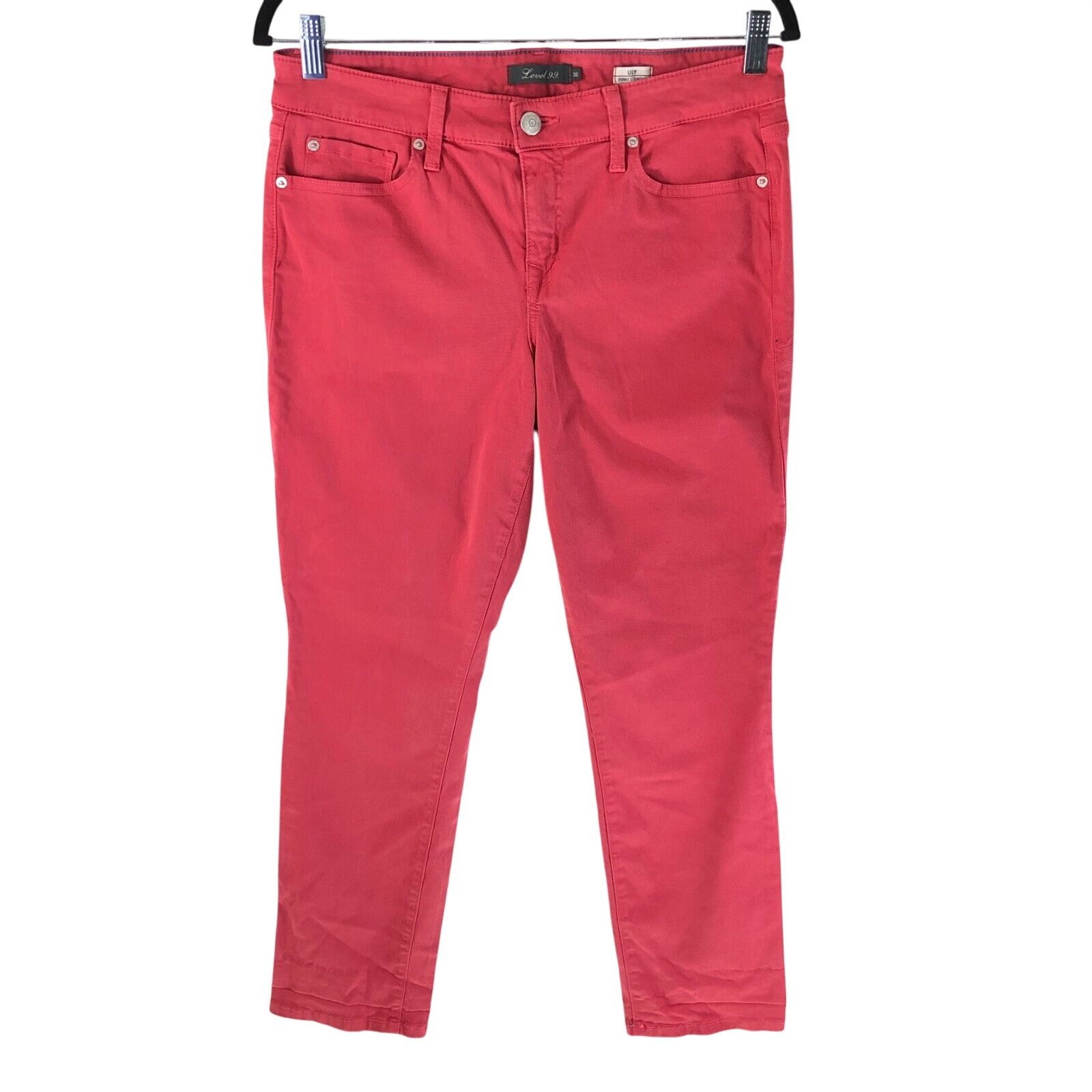 Other Level 99 Womens Jeans Lily Skinny Straight Red Pink Stretch Size 30" / US 8 / IT 44 - 1 Thumbnail