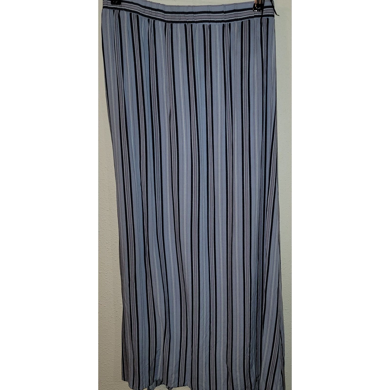 Other Love, Fire Nordstroms Blue Striped Double Front Slit Skirt L Size 30" / US 8 / IT 44 - 3 Thumbnail