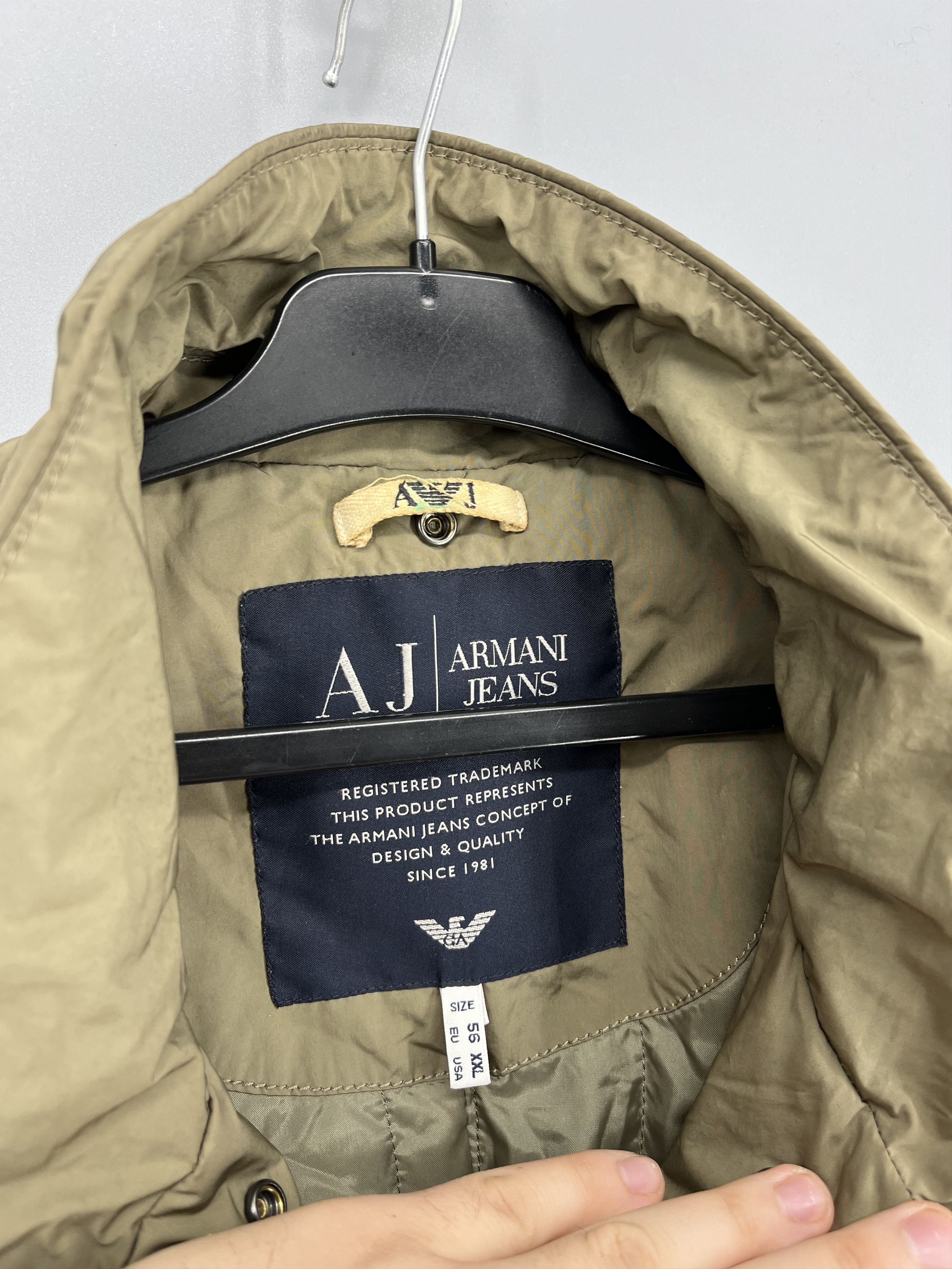 Armani Vintage Armani Jeans Khaki Nylon Parka Jacket Coat EU56 Size US XXL / EU 58 / 5 - 9 Thumbnail