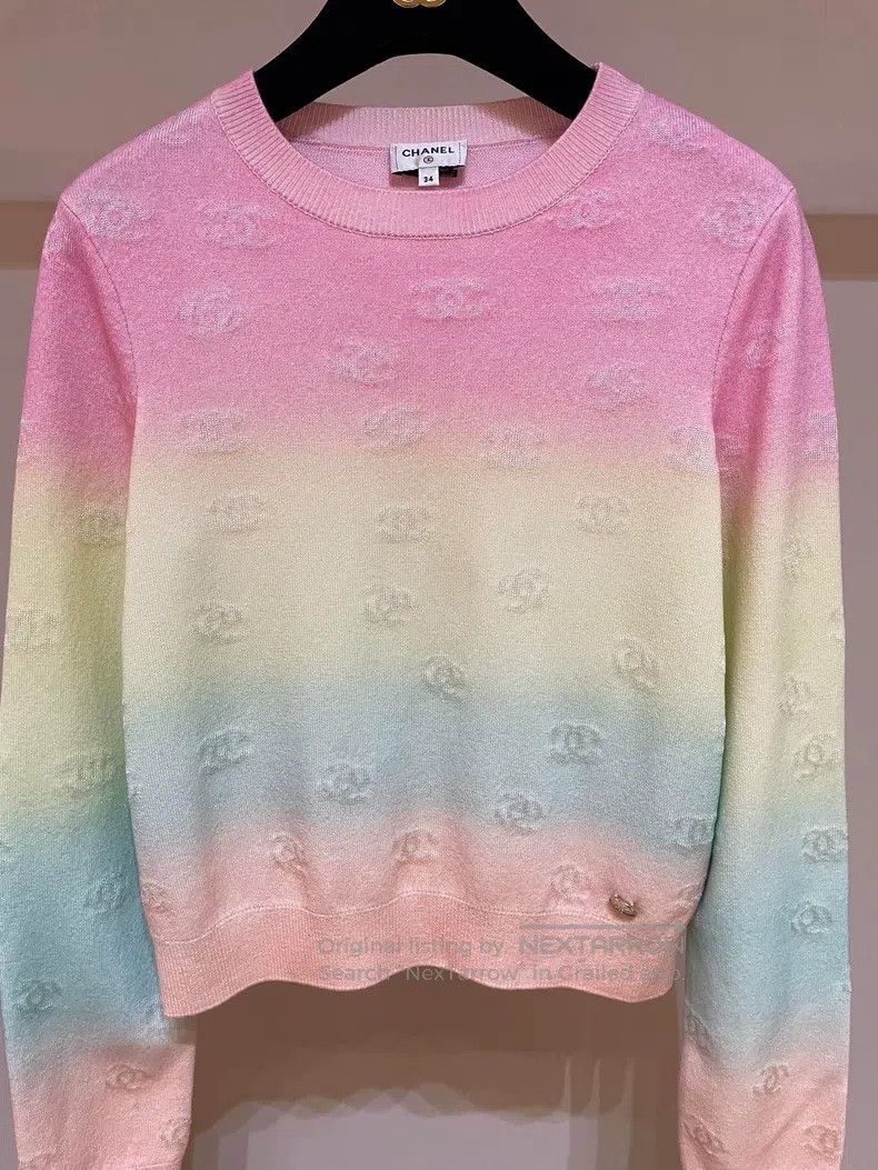 Chanel Chanel 24 spring and summer rainbow logo dark pattern knit Size XXS / US 00 / IT 34 - 2 Thumbnail