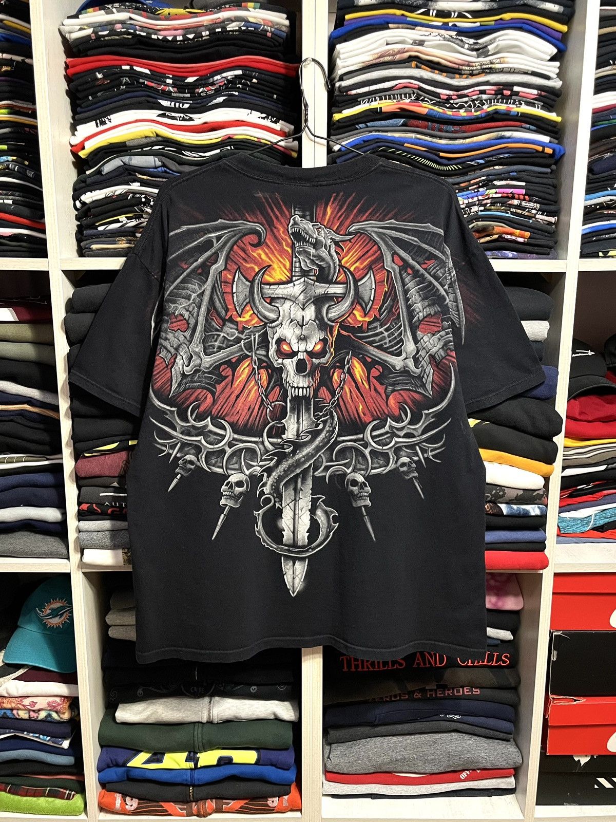 Liquid Blue Vintage 00s Liquid Blue Dragon Sword All Over Print T-Shirt Size US XL / EU 56 / 4 - 2 Thumbnail