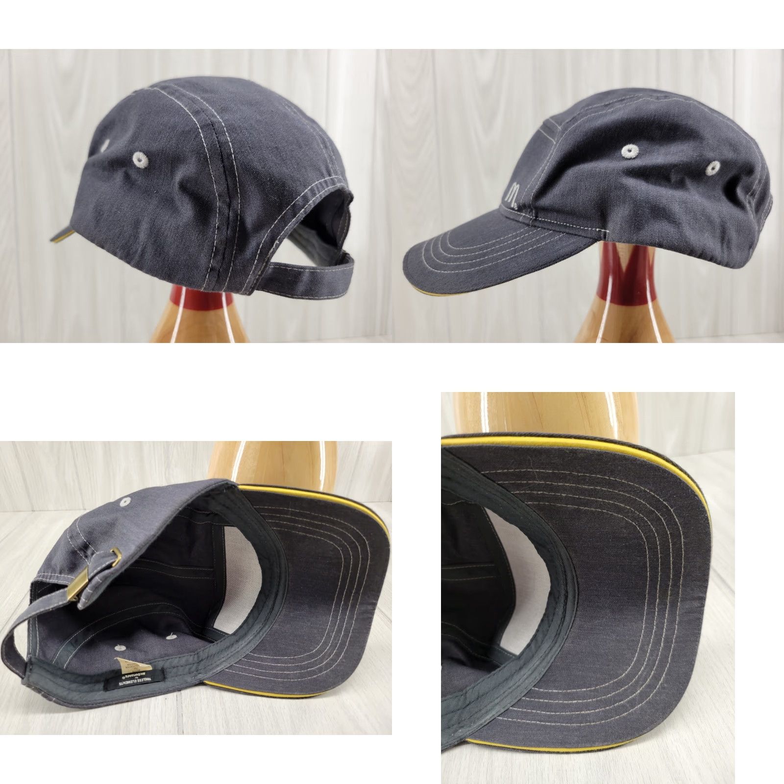 Vintage VINTAGE McDonald's Distressed 5 Panel Cotton Hat Strap Timeless Elements Denim Ball Cap Mens Adjustable Gray Size ONE SIZE - 8 Thumbnail