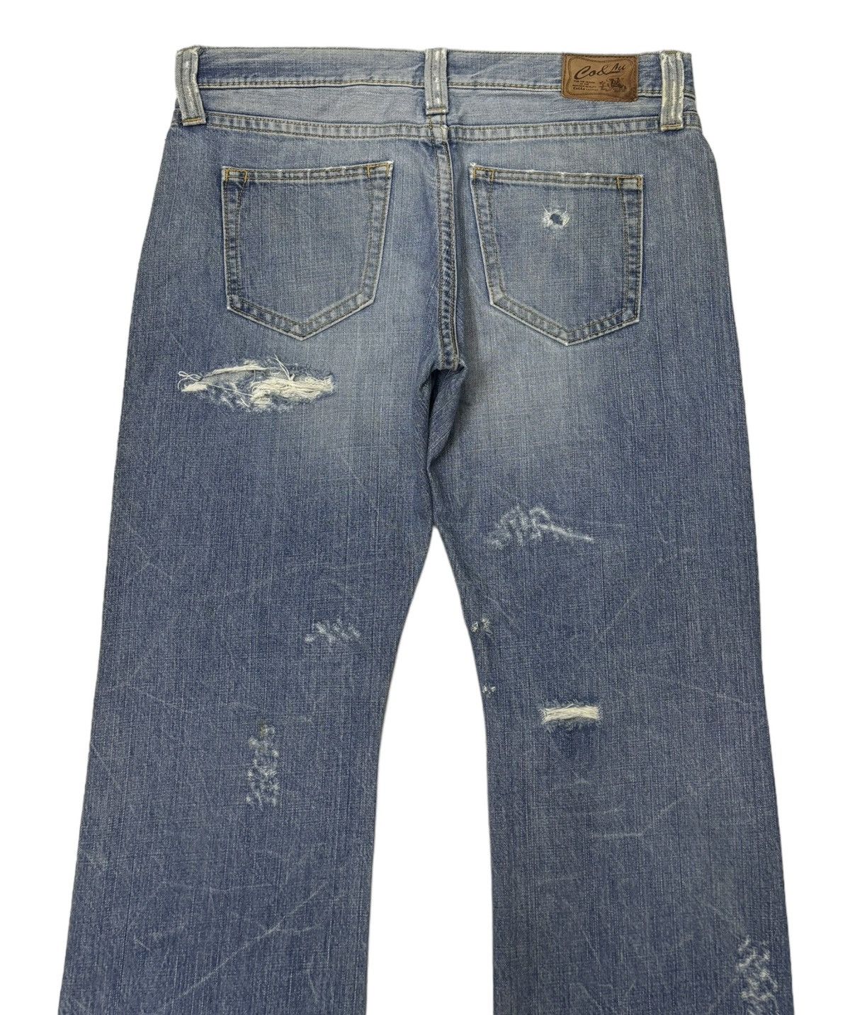 If Six Was Nine VINTAGE CO&LU THRASHED DISTRESS RIPS BAGGY FLARE JEANS Size US 36 / EU 52 - 4 Thumbnail