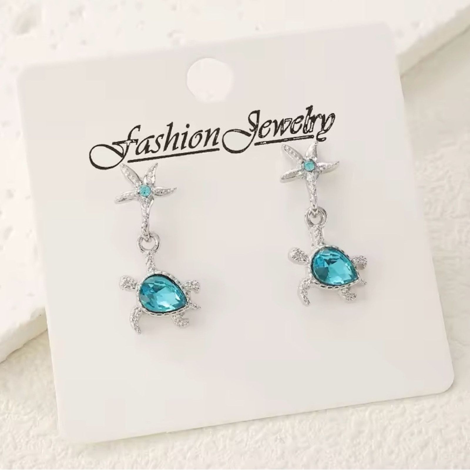 Other Cute Turtle Blue Starfish Delicate Earrings Size ONE SIZE - 5 Thumbnail