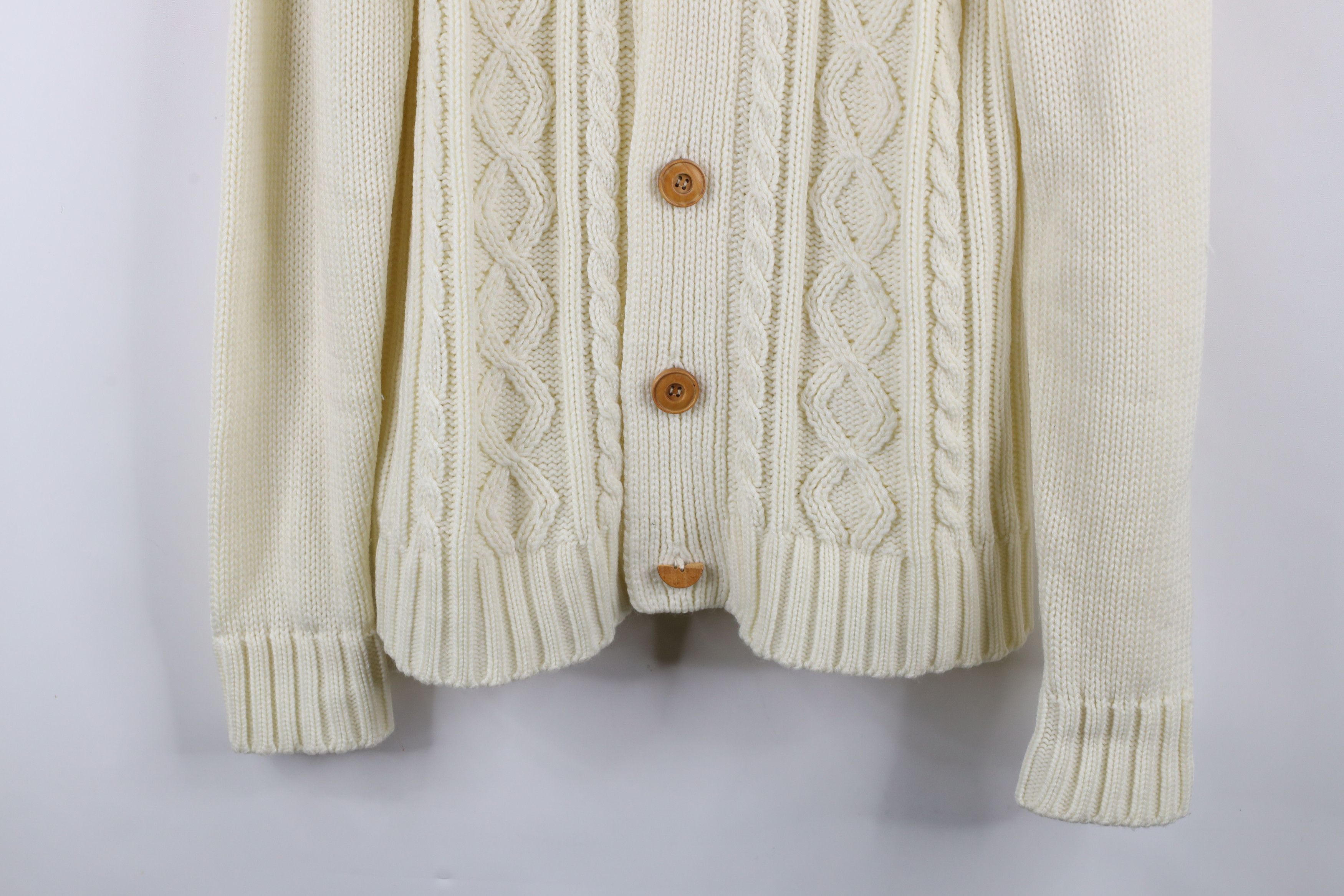 Vintage Vintage 70s Streetwear Cable Knit Fisherman Cardigan Sweater Size US M / EU 48-50 / 2 - 3 Thumbnail