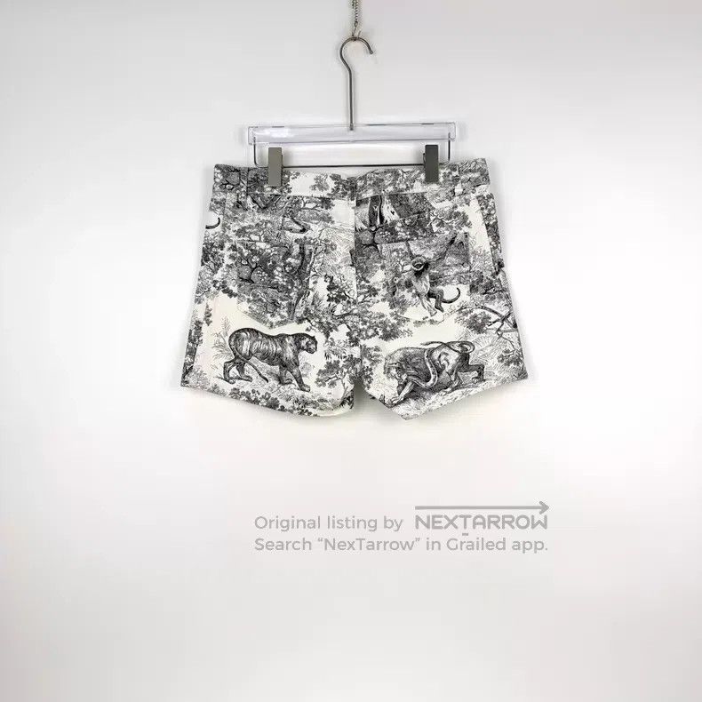 Dior Dior Black and white jungle animal denim cotton shorts Size 26" / US 2 / IT 38 - 4 Thumbnail