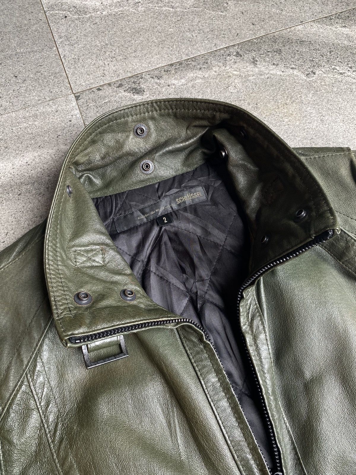 Schlussel Schlüssel Olive Green Leather Jacket Size US M / EU 48-50 / 2 - 3 Thumbnail
