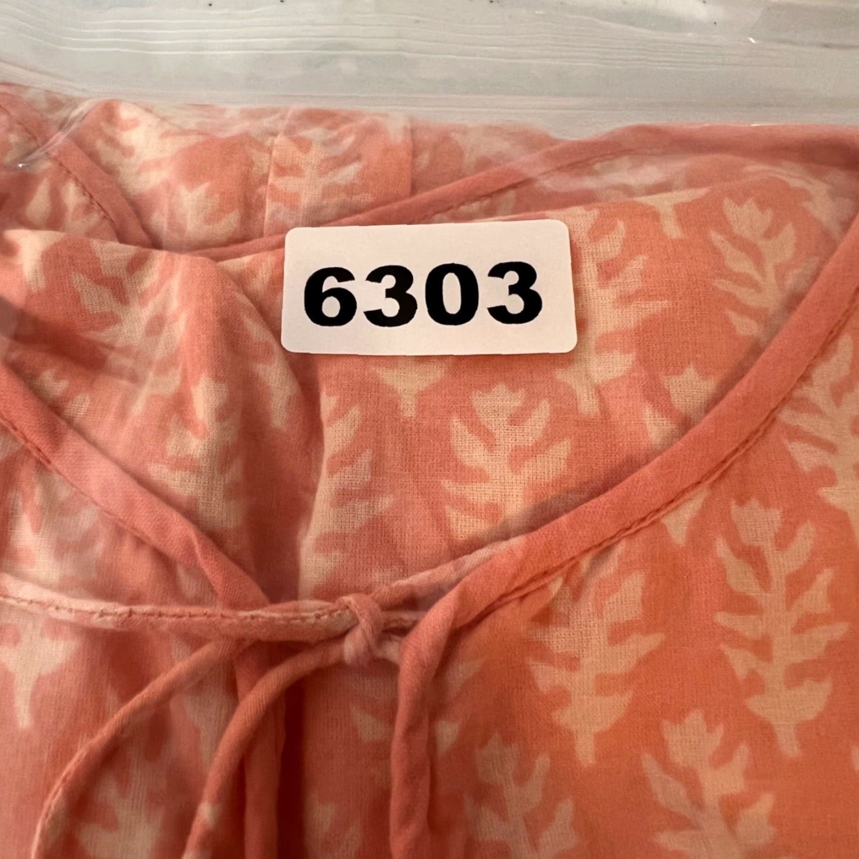Vintage Matta Shirt Women Small Coral Pink Boho Maxi Dress Leaf Print Tiered Skirt Tie Neck Size 28" / US 6 / IT 42 - 8 Thumbnail