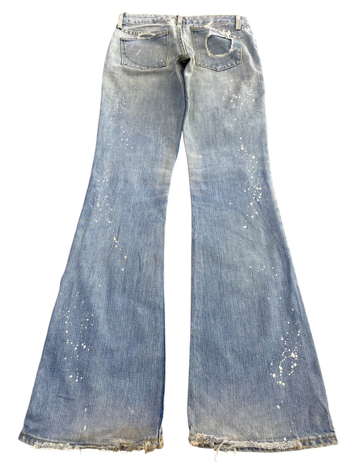 Paper Denim & Cloth Paperdenim & Cloth Faded Wash Ripped Style Flare Jeans Size US 27 - 3 Thumbnail