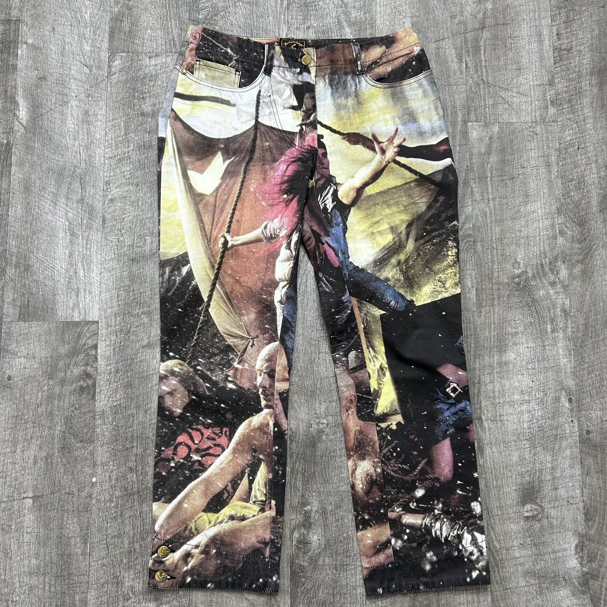 image of Vivienne Westwood Anglomania Printed Pants Size 30 Waist, Men's