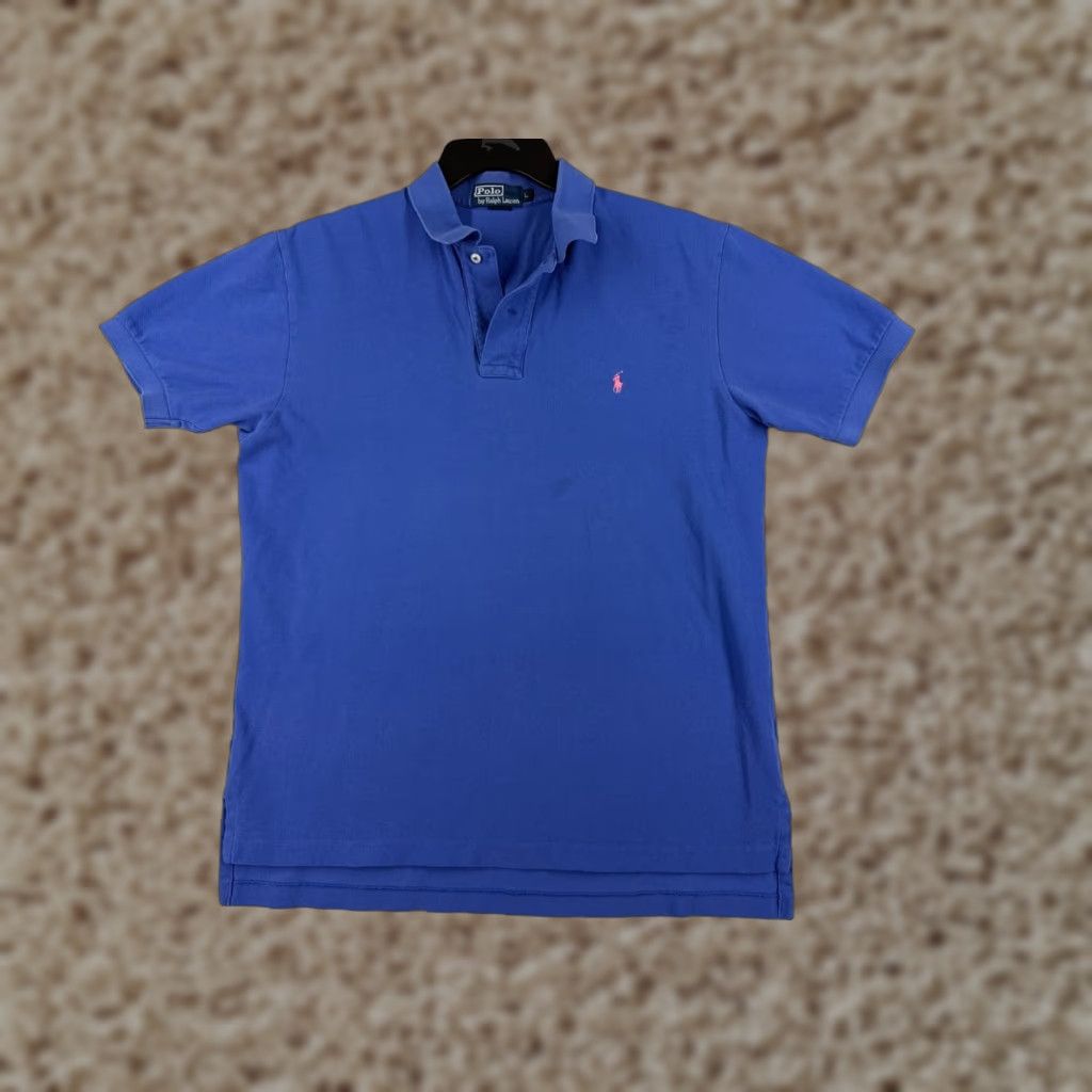 Ralph Lauren VINTAGE Ralph Lauren Polo Shirt Men L Blue 100% Cotton Short Sleeve Slim Fit Logo Embroidered Casual Mens Size US L / EU 52-54 / 3 - 1 Thumbnail