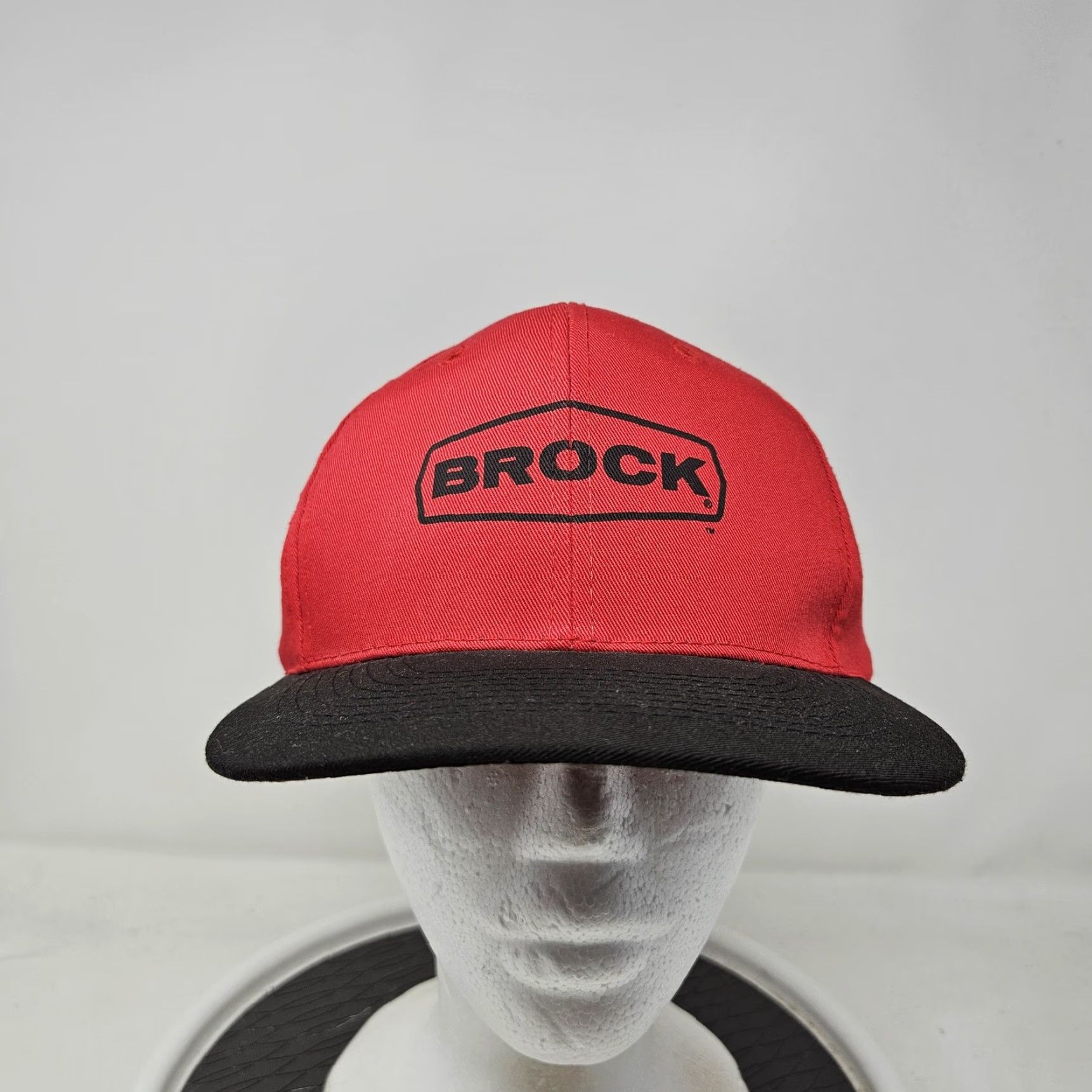Vintage VINTAGE Brock Hat Cap Snap Back Red Black Otto Cap Mens Promo Advertising Logo Snapback One Size Red Mens Advertising Logo Size ONE SIZE - 2 Thumbnail