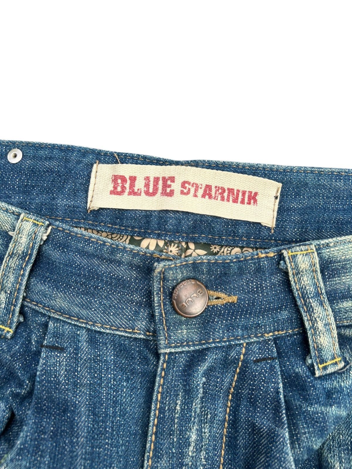 Kapital Vintage Blue Starnik Punk Bondage Faded Denim Jeans Size US 32 / EU 48 - 6 Thumbnail