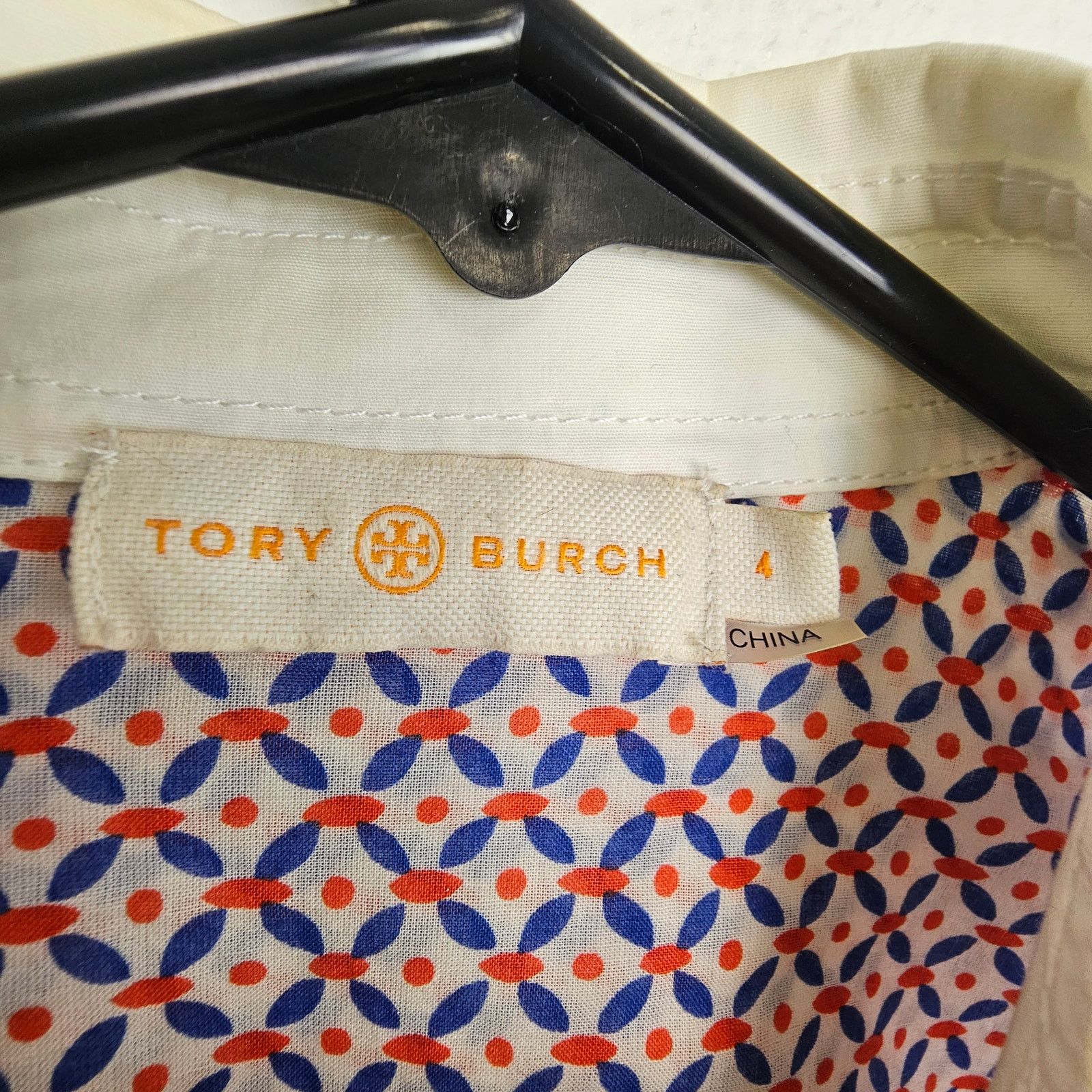 Tory Burch Tory Burch Brigitte Contrast Trim Blouse Old Money Quiet Lux Size S / US 4 / IT 40 - 7 Thumbnail