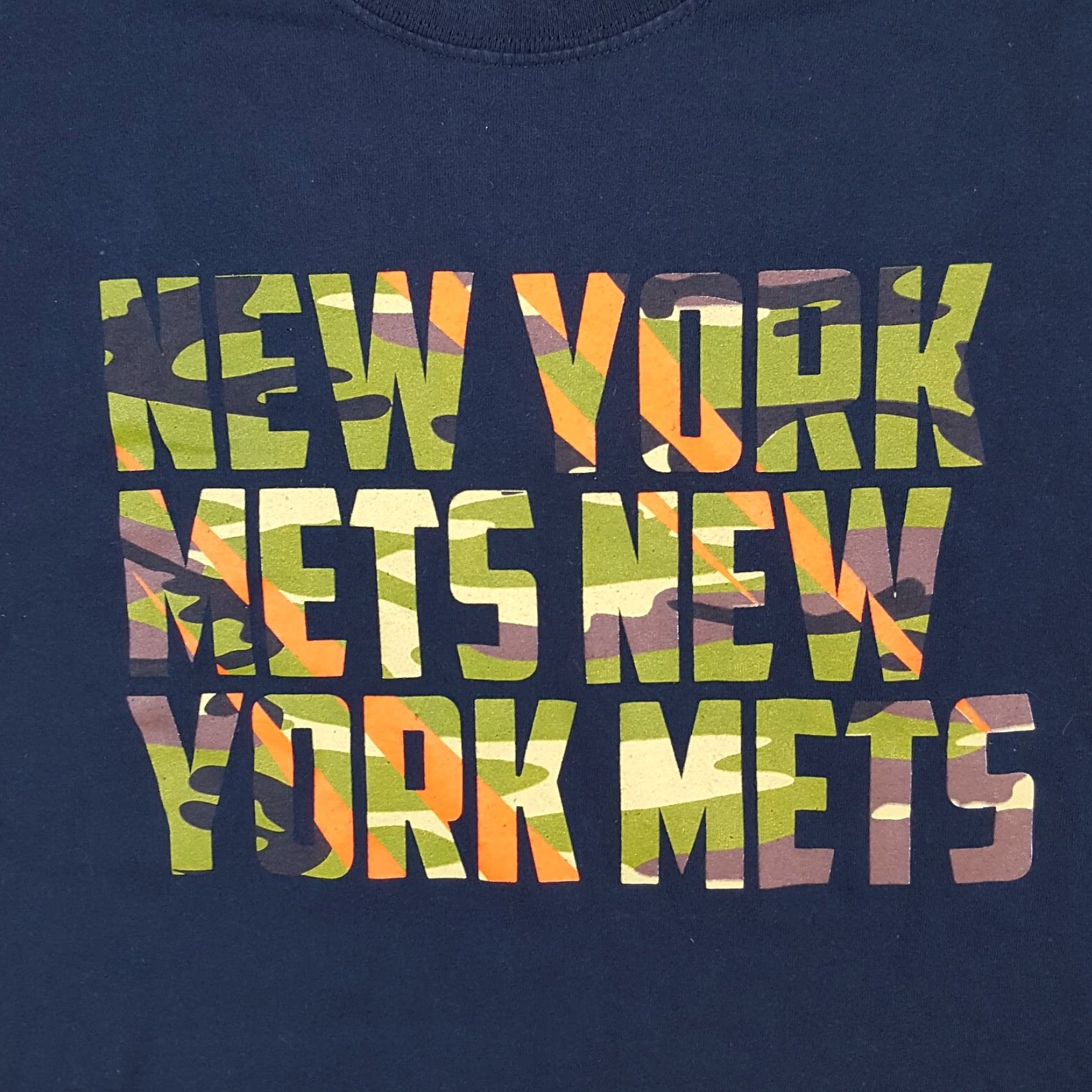 Gildan VINTAGE Gildan New York Mets MLB Camo Logo T-Shirt Men's XL Black Retro Sports 90s Size US XL / EU 56 / 4 - 2 Thumbnail