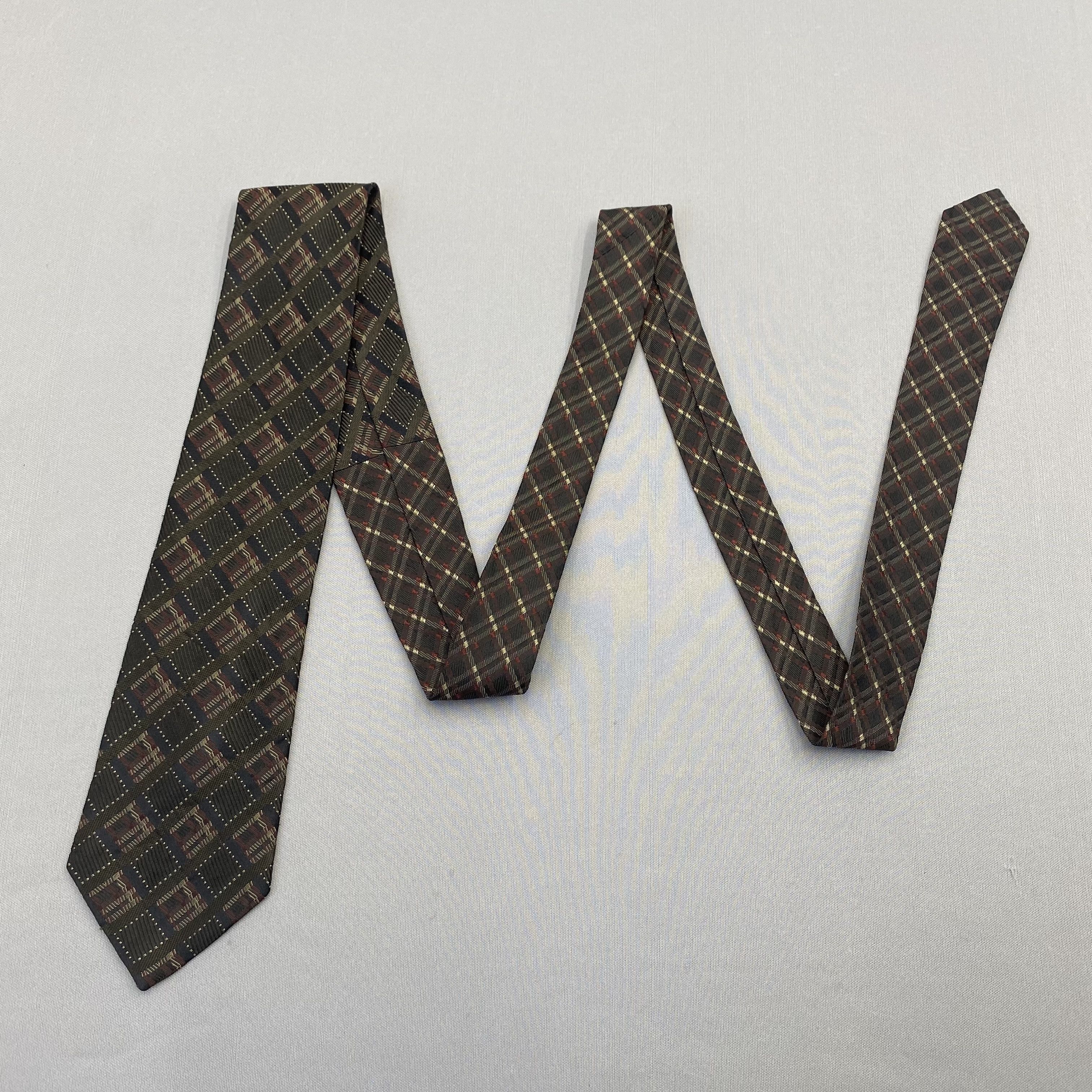 Japanese Brand Vintage Nicole SILK Necktie Cravate Check Pure Silk Size ONE SIZE - 5 Thumbnail