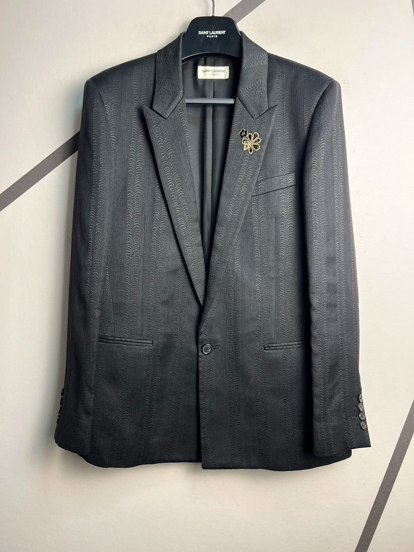 Saint Laurent Paris Saint Laurent Dark Gray Blazer Size US M / EU 48-50 / 2 - 1 Thumbnail