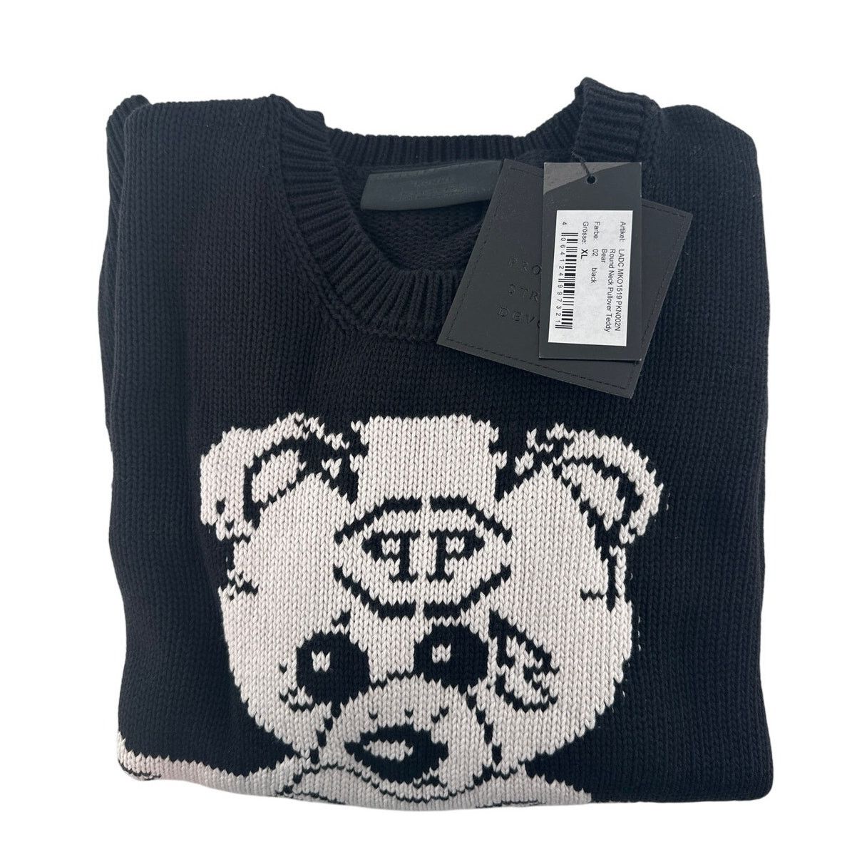 Philipp Plein Philipp Plein Blk Teddy Bear Round Neck Pullover Sweater XL Size US XL / EU 56 / 4 - 4 Thumbnail