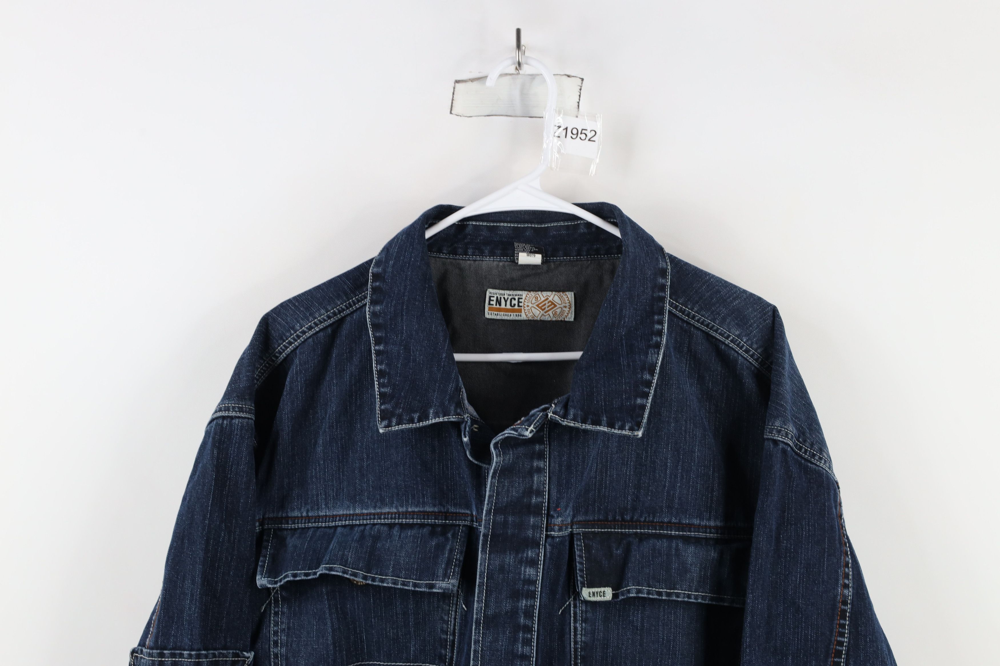 Vintage Vintage 90s Y2K Enyce Hip Hop Denim Jean Trucker Jacket Blue Size US XXL / EU 58 / 5 - 2 Thumbnail