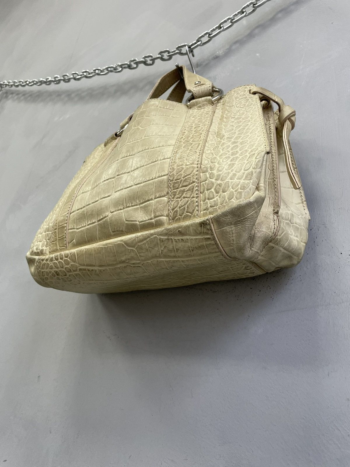 Emporio Armani Emporio Armani beige croco leather handbag Y2K classy style Size ONE SIZE - 6 Thumbnail