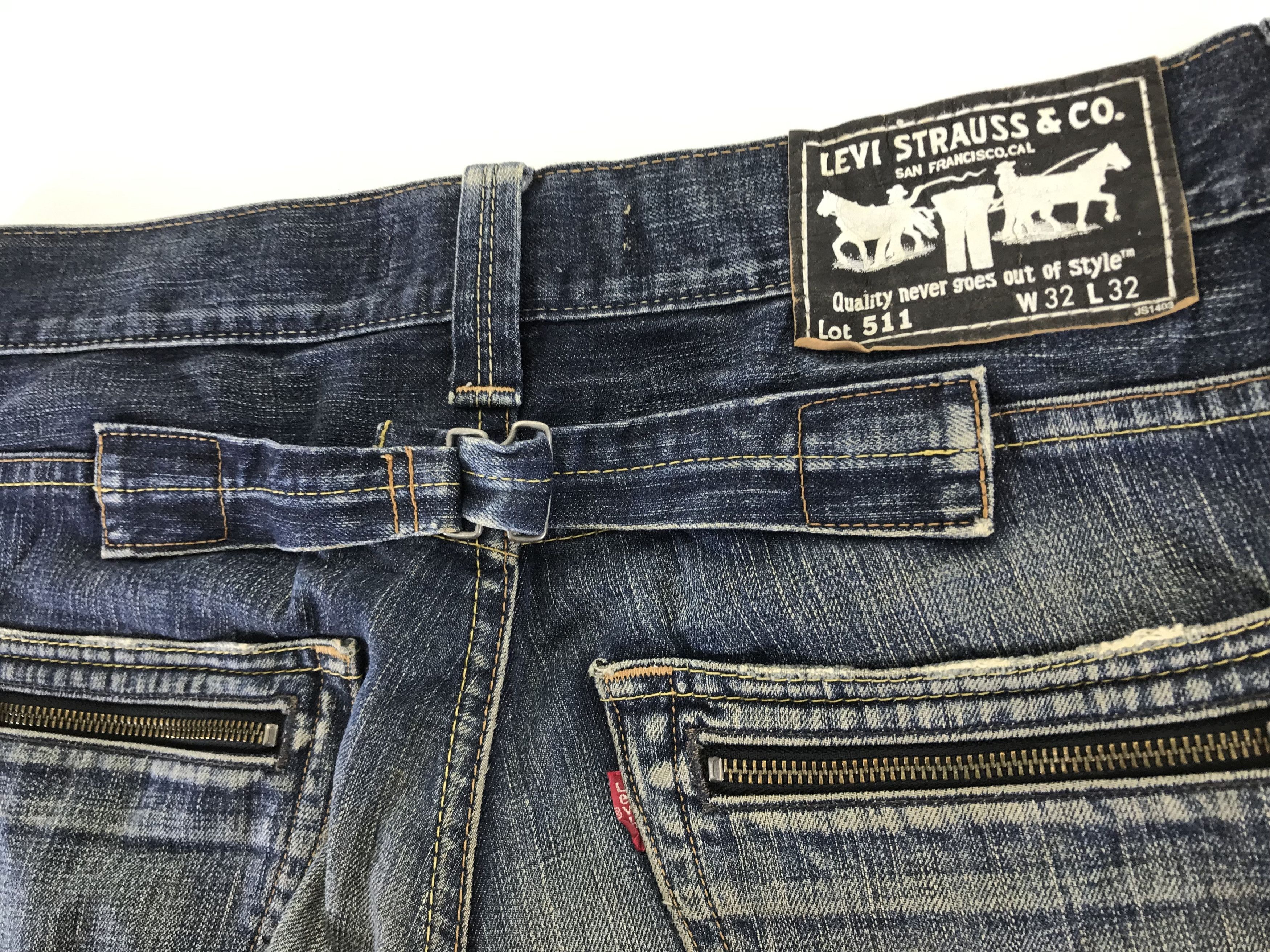 Levi's Vintage Levi's 511 Buckle Back Jeans Distressed Denim Size US 32 / EU 48 - 12 Thumbnail