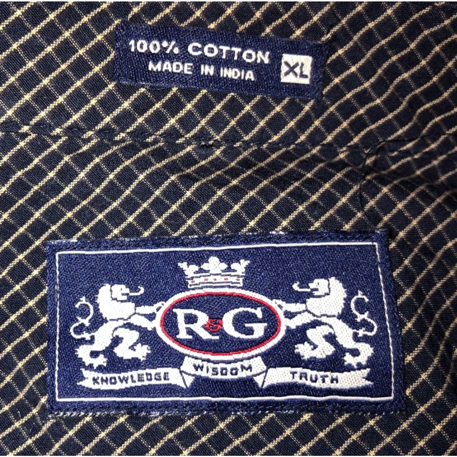 Vintage R & G Mens Red Stripe Cotton Button-Up Shirt Long Sleeve XL Casual Department Men Size US XL / EU 56 / 4 - 2 Thumbnail