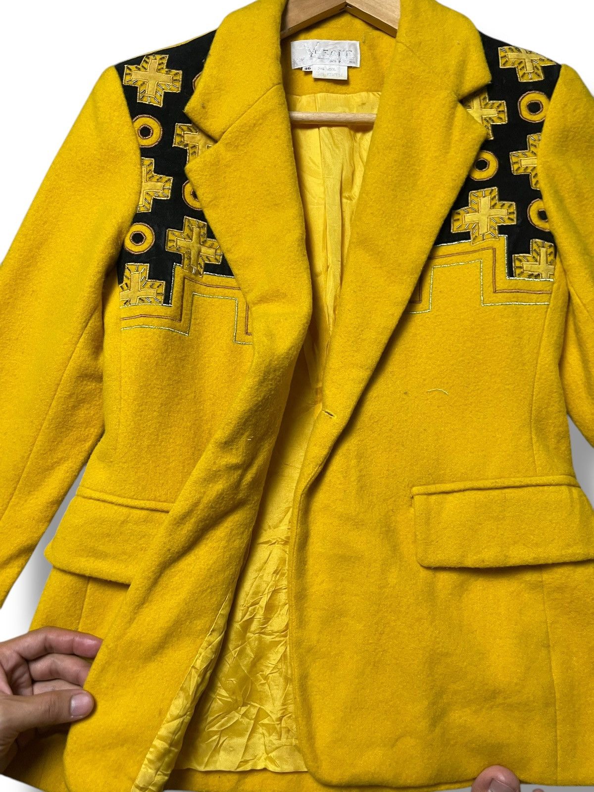 Designer × Vintage Vezace Wool + Viscose Outerwear Blazer (45) Size US XS / EU 42 / 0 - 4 Thumbnail