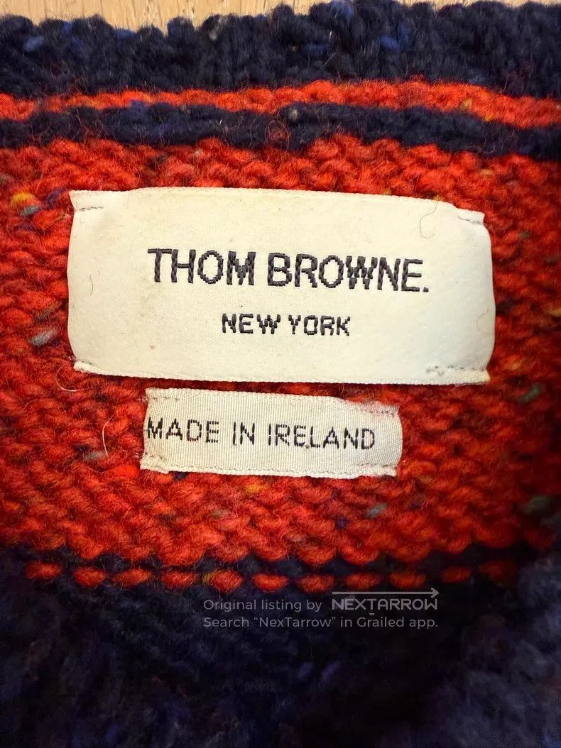 Thom Browne Thom Browne Old-Timer Coarse Tweed Striped Sweater Size US M / EU 48-50 / 2 - 3 Thumbnail