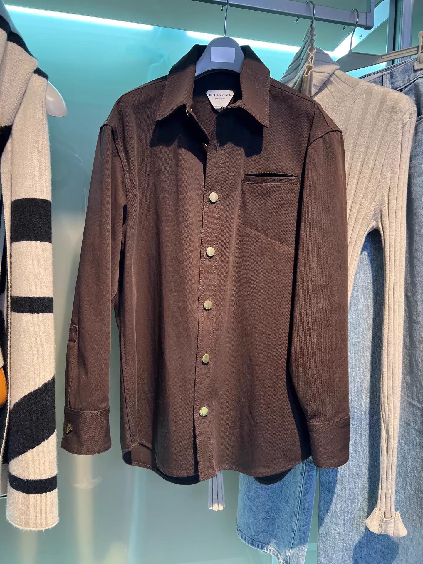 Bottega Veneta BOTTEGA VENETA Thick Cotton Shirt Brown Size 40 New Size S / US 4 / IT 40 - 3 Thumbnail