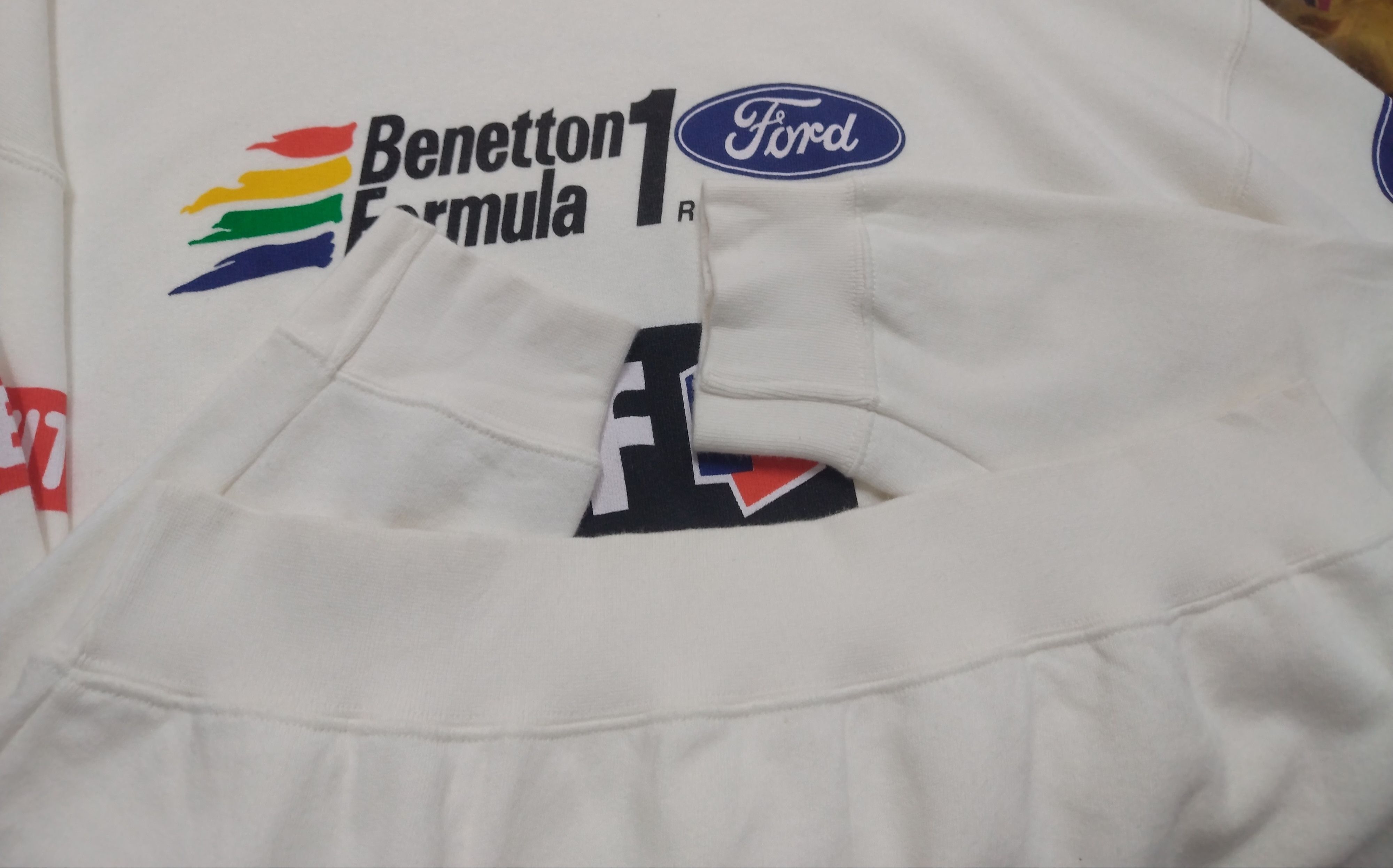 Benetton × Vintage VTG BENETTON F1 RACING TEAM FORD ELF BIG LOGO SWEATSHIRT Size US L / EU 52-54 / 3 - 3 Thumbnail