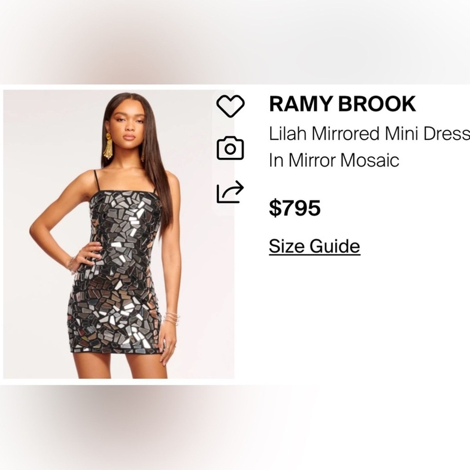 Ramy Brook NWT Ramy Brook $795 Black/Silver Mirror Mini Dress Size 00 Size XXS / US 00 / IT 34 - 2 Thumbnail