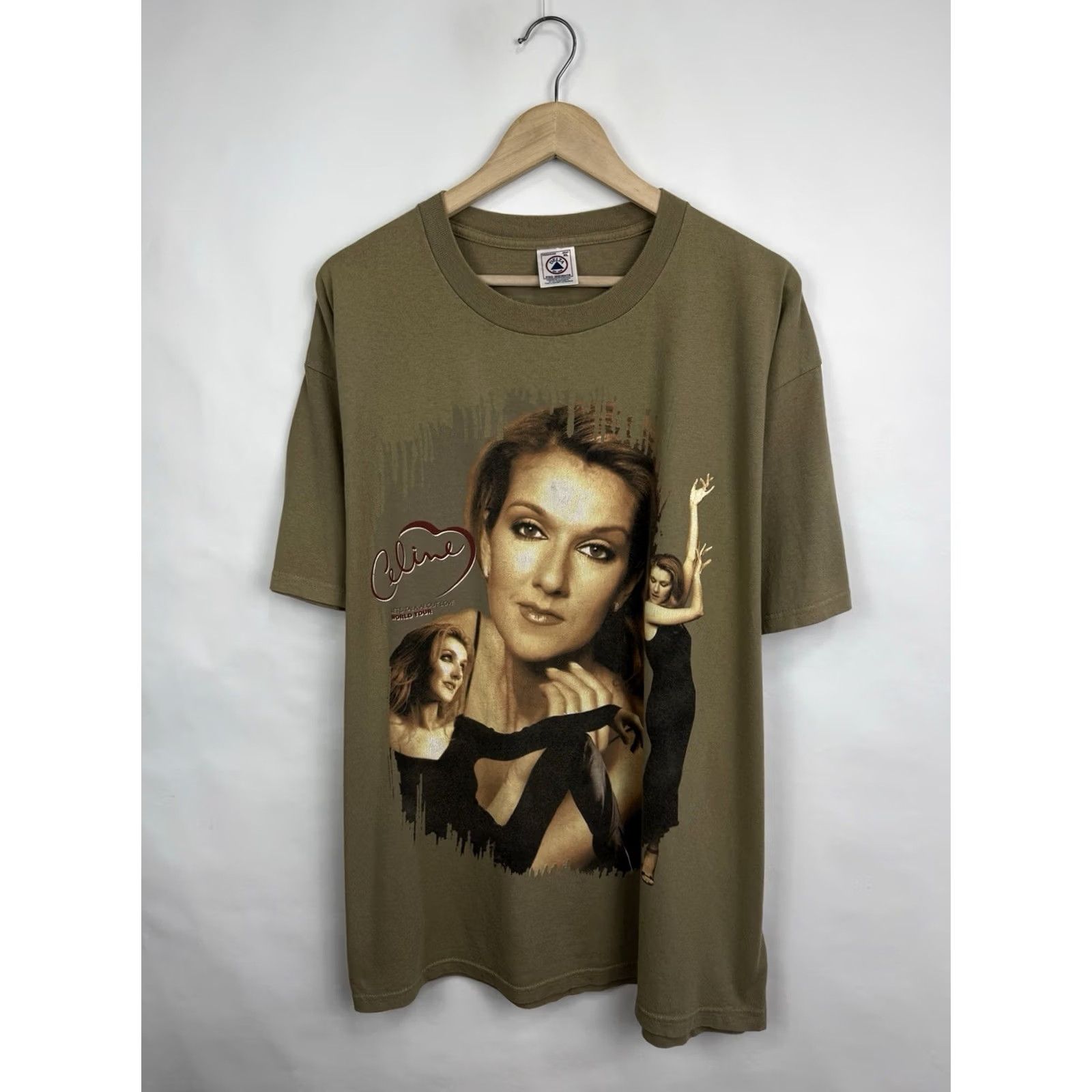 Delta VINTAGE Celine Dion Lets Talk About Love Tour T-Shirt Delta XL Adult Brown 1999 Size US XL / EU 56 / 4 - 3 Thumbnail