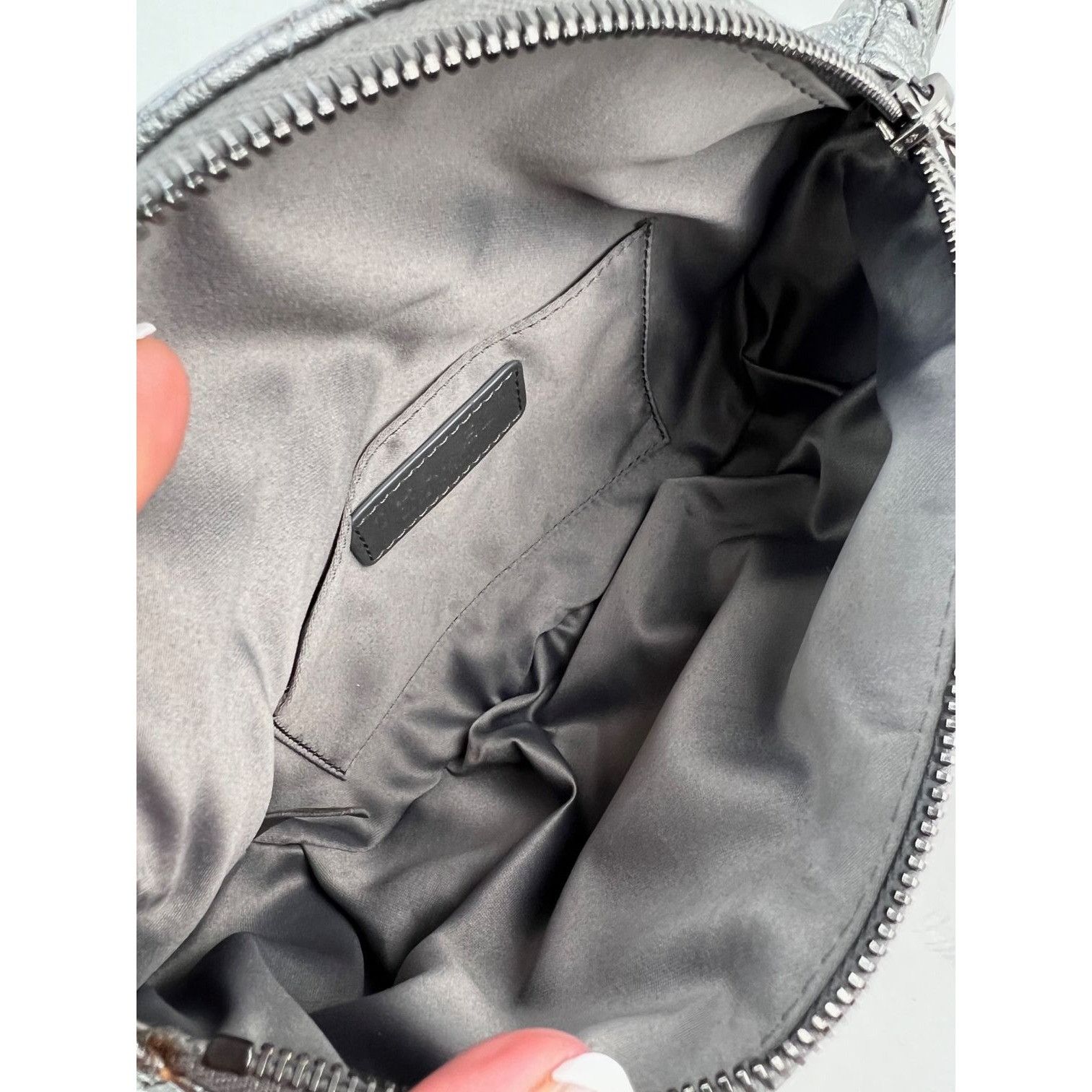 Chanel Chanel Metallic Dark Silver Calfskin Quilted Banane Fanny Pa Size ONE SIZE - 3 Thumbnail