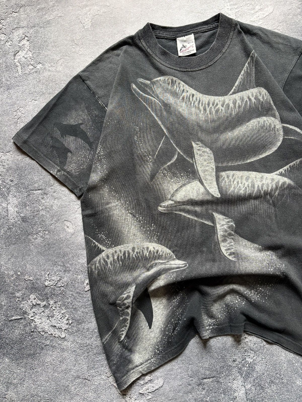 Vintage 90s Harlequin Nancy Blauer Dolphins All Over Print Tee Rare Size US M / EU 48-50 / 2 - 4 Thumbnail
